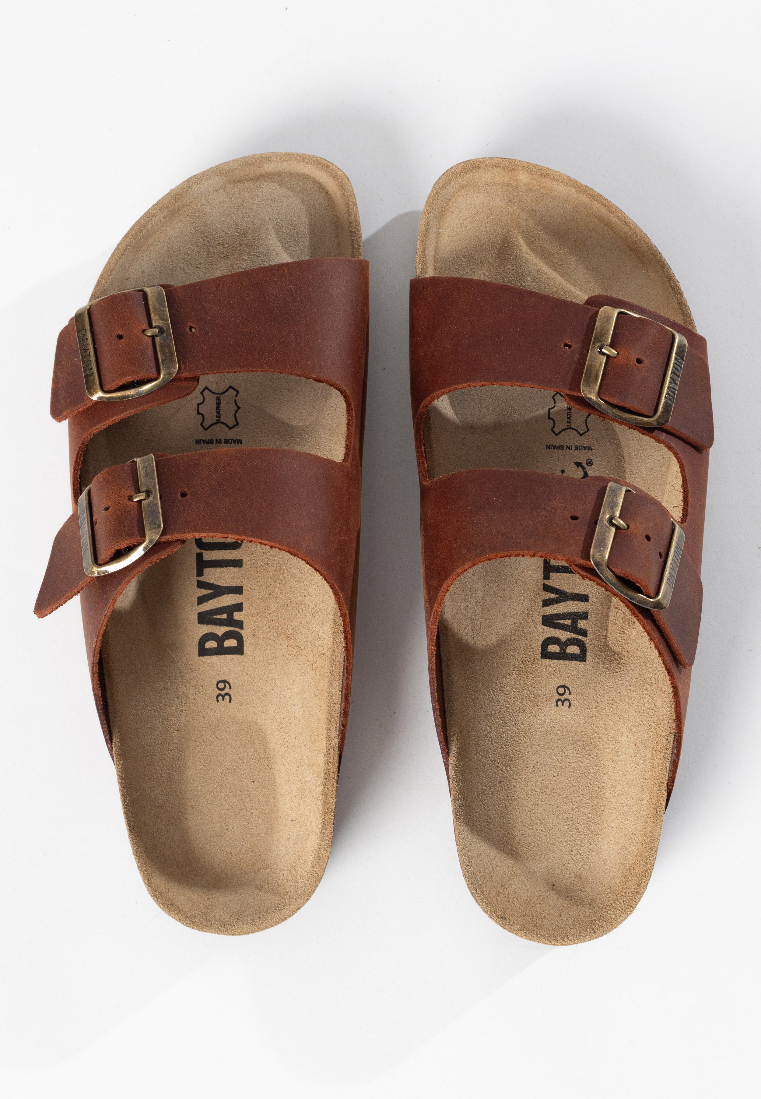 Sandales 2 Brides Atlas Marron 100% Cuir