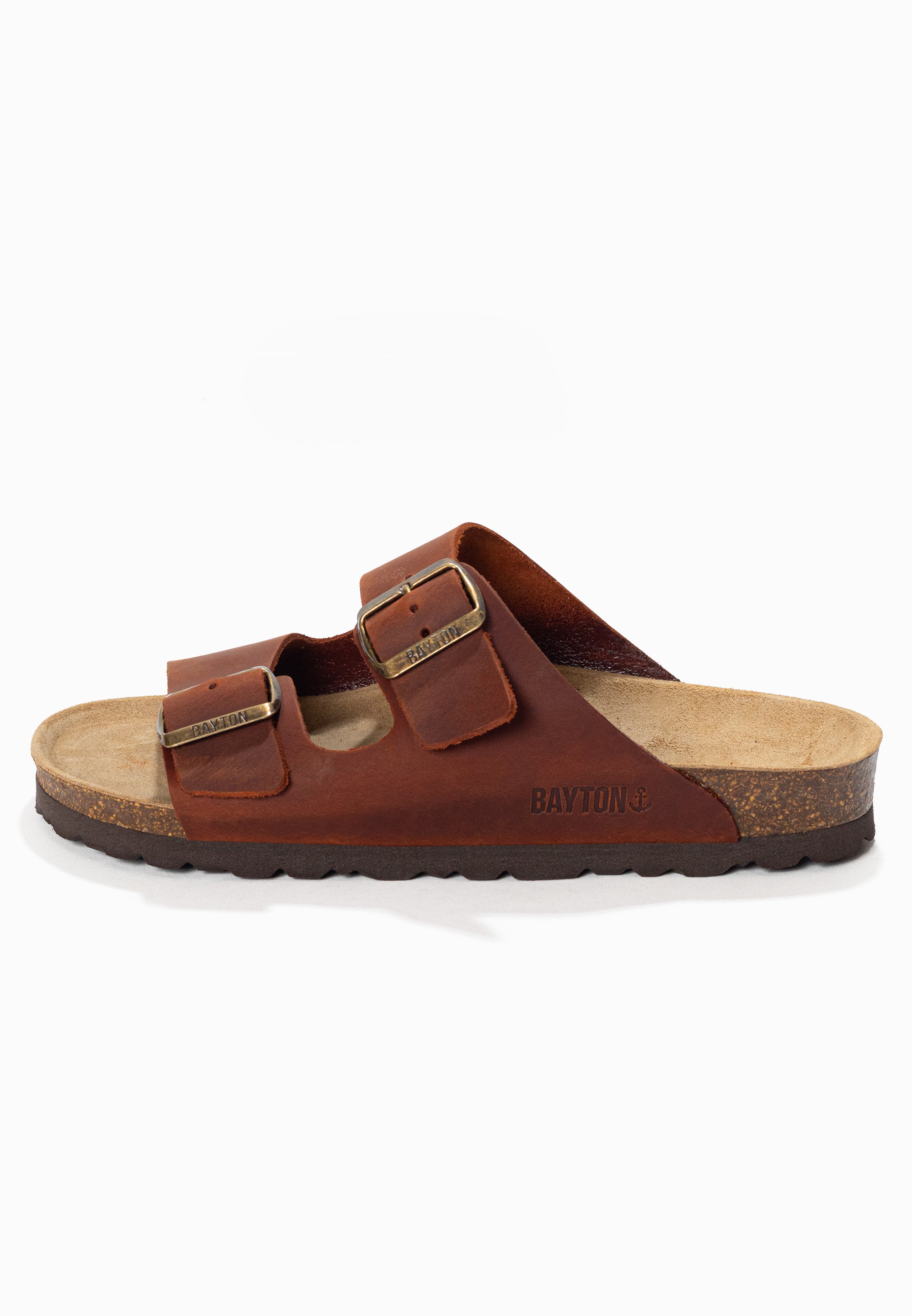 Atlas Brown 2 Strap Sandals 100% Leather