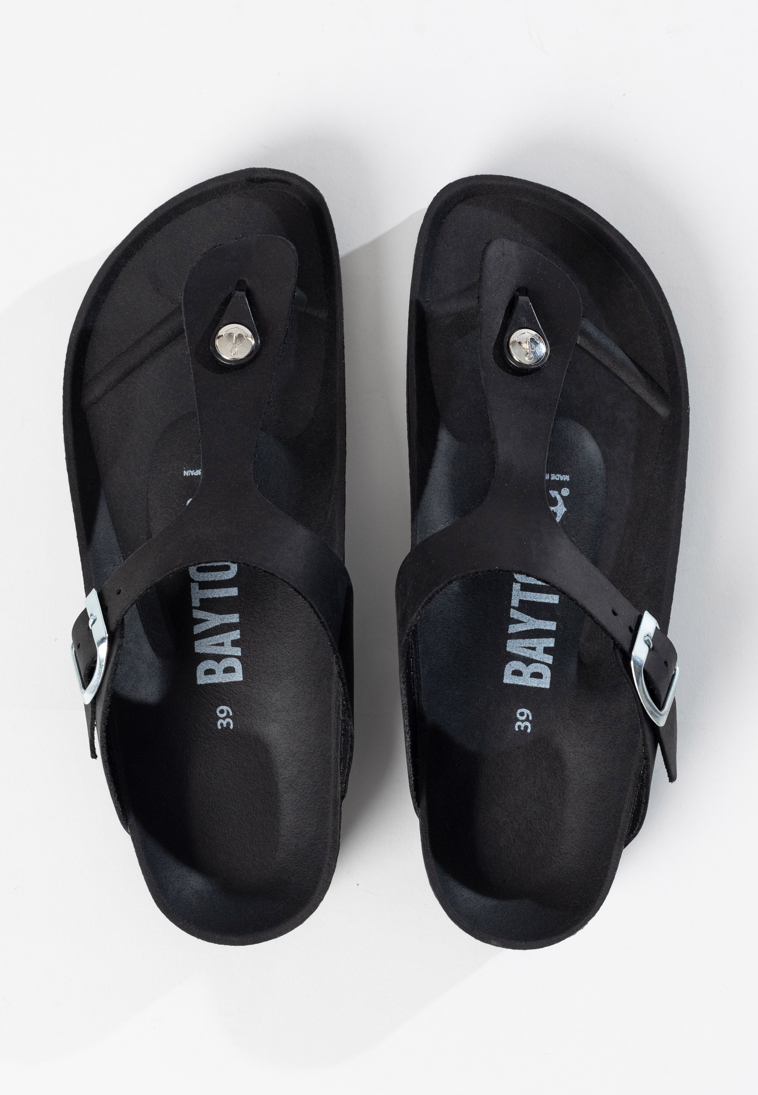 Black Microfiber Mercury Sandals with Toe Post