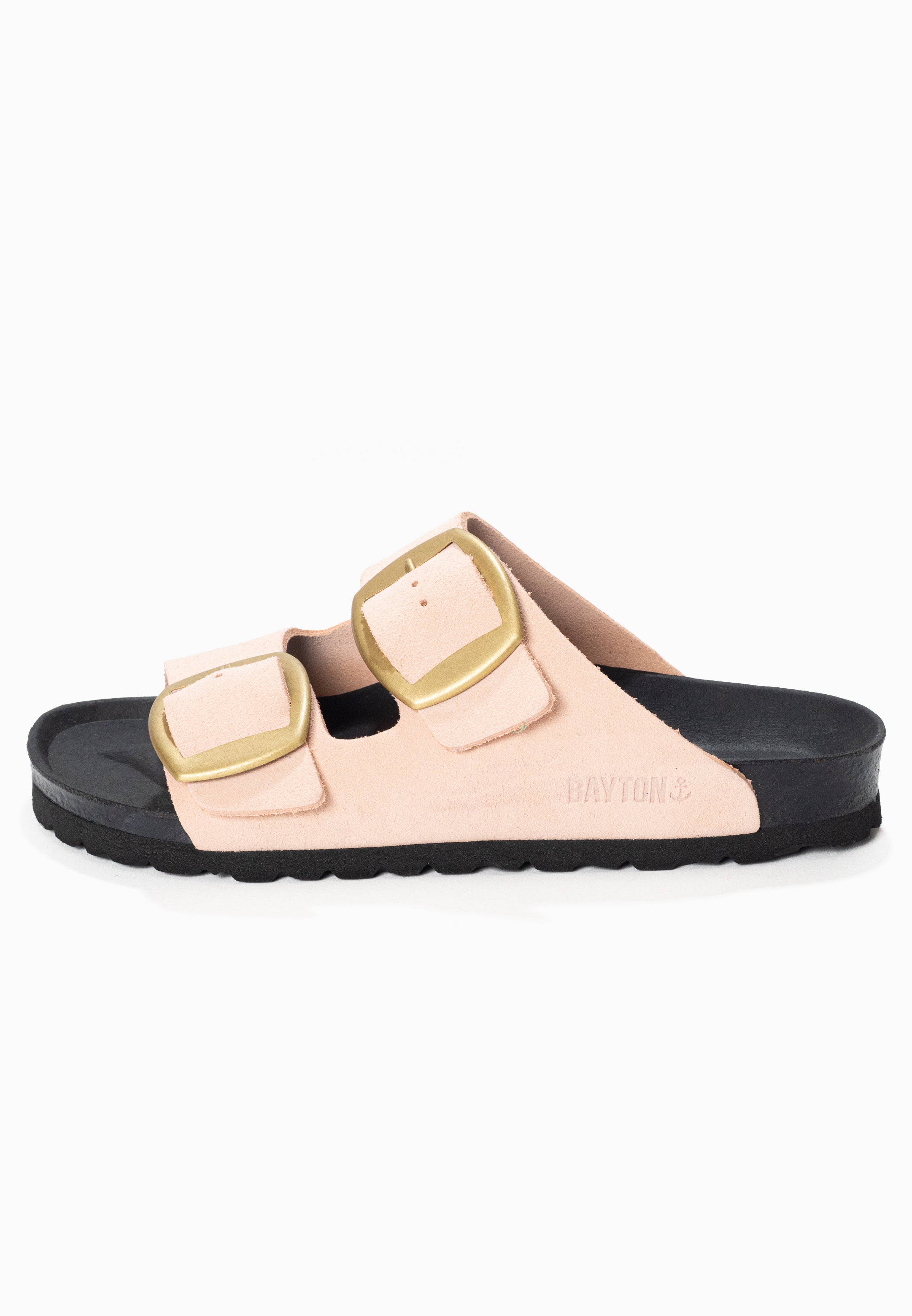 Alicante Nude Suede Leather 2 Strap Sandals