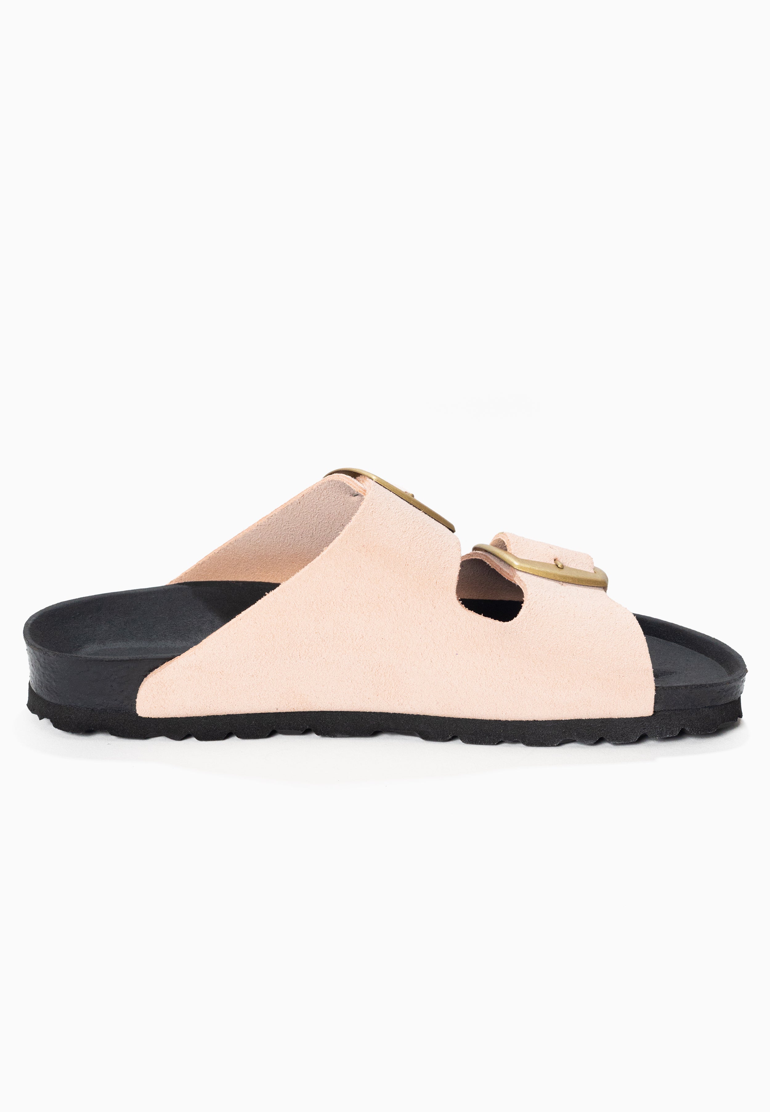 Alicante Nude Suede Leather 2 Strap Sandals