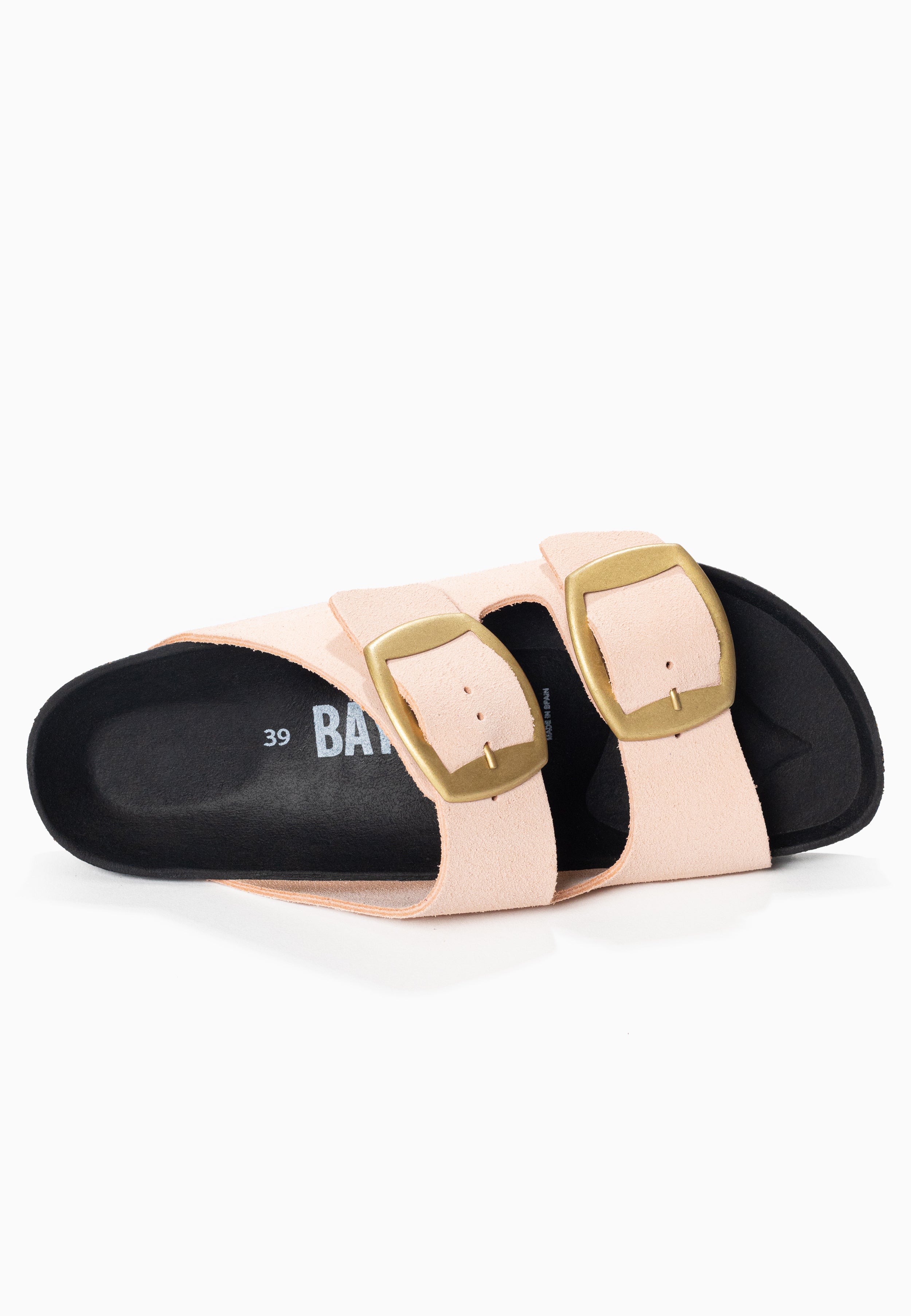 Alicante Nude Suede Leather 2 Strap Sandals