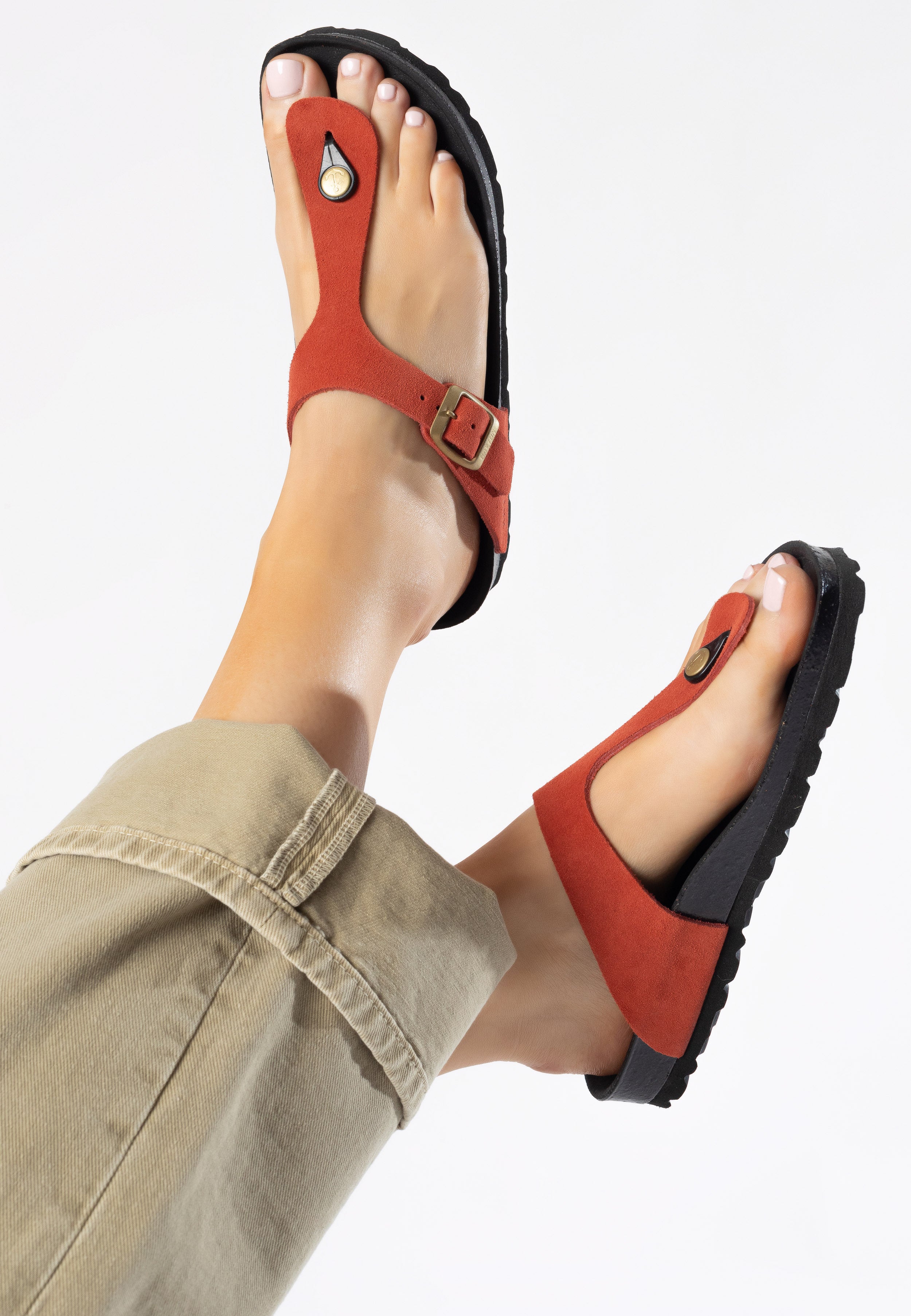 Orange Mercury Toe-Strap Sandals