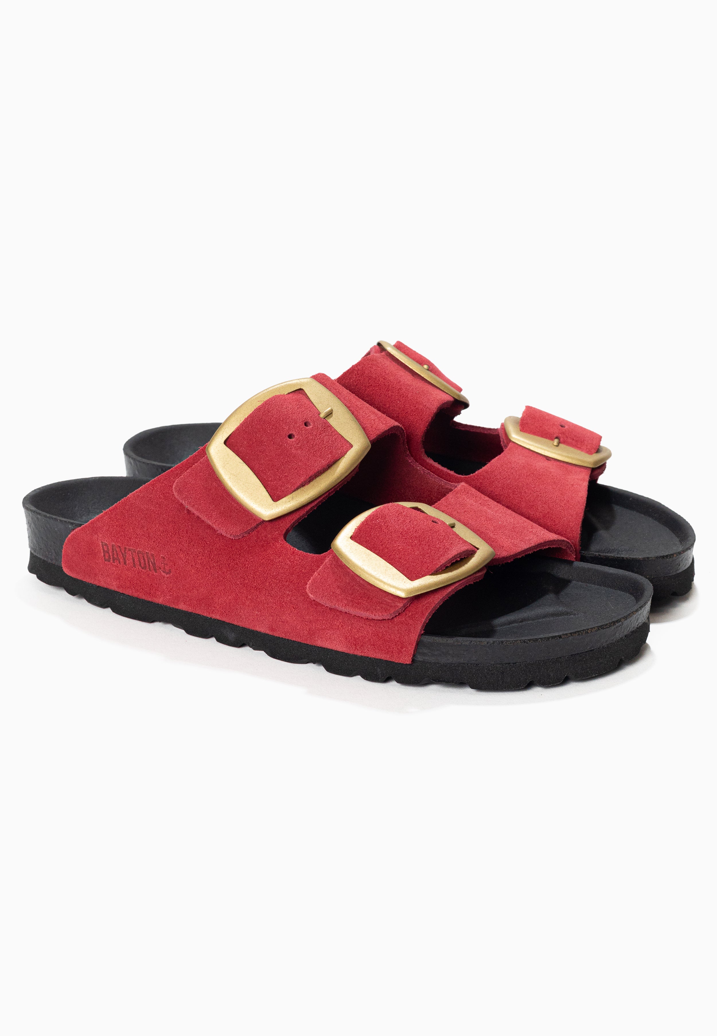 Alicante Bordeaux Suede Leather 2 Strap Sandals