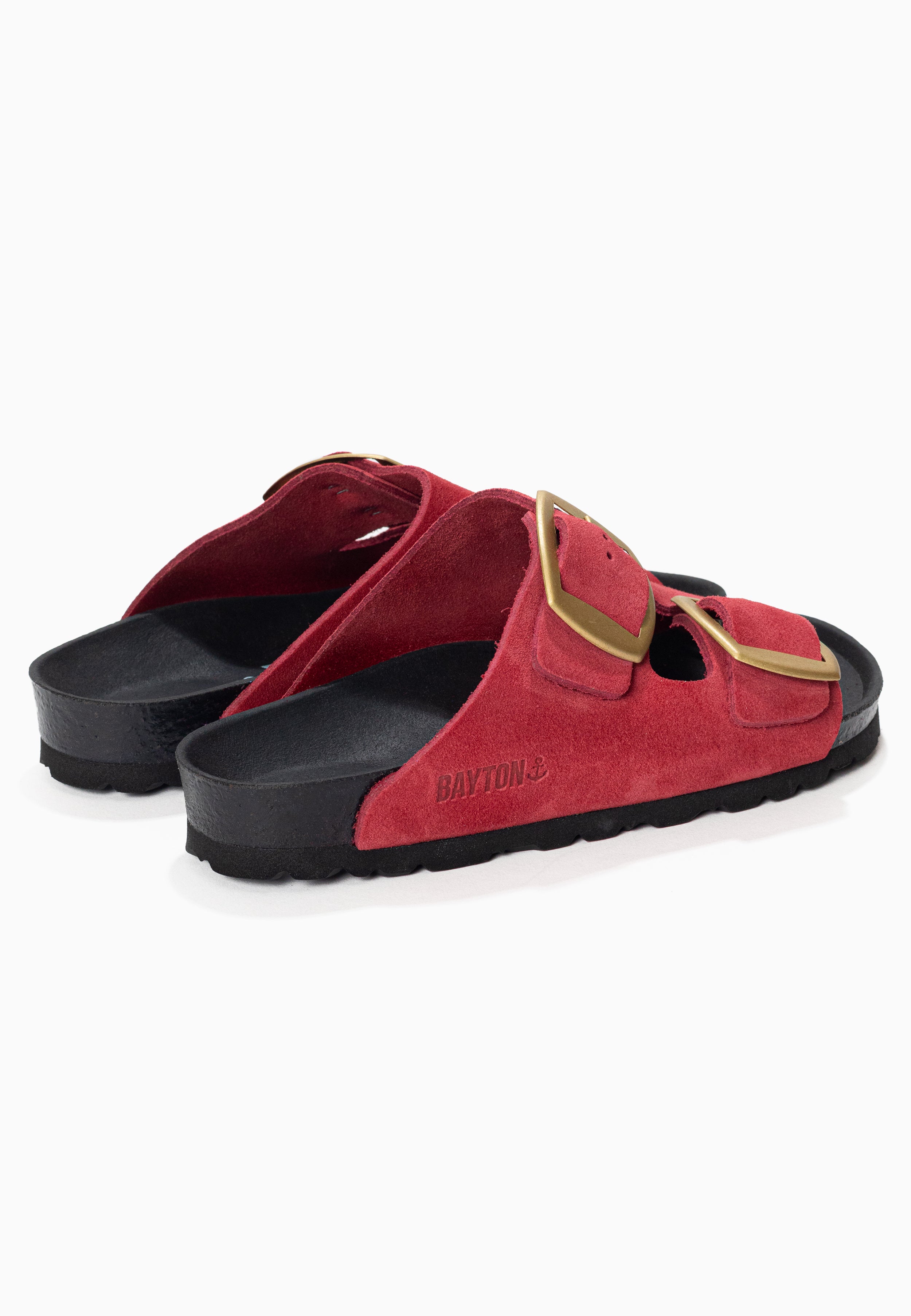 Alicante Bordeaux Suede Leather 2 Strap Sandals