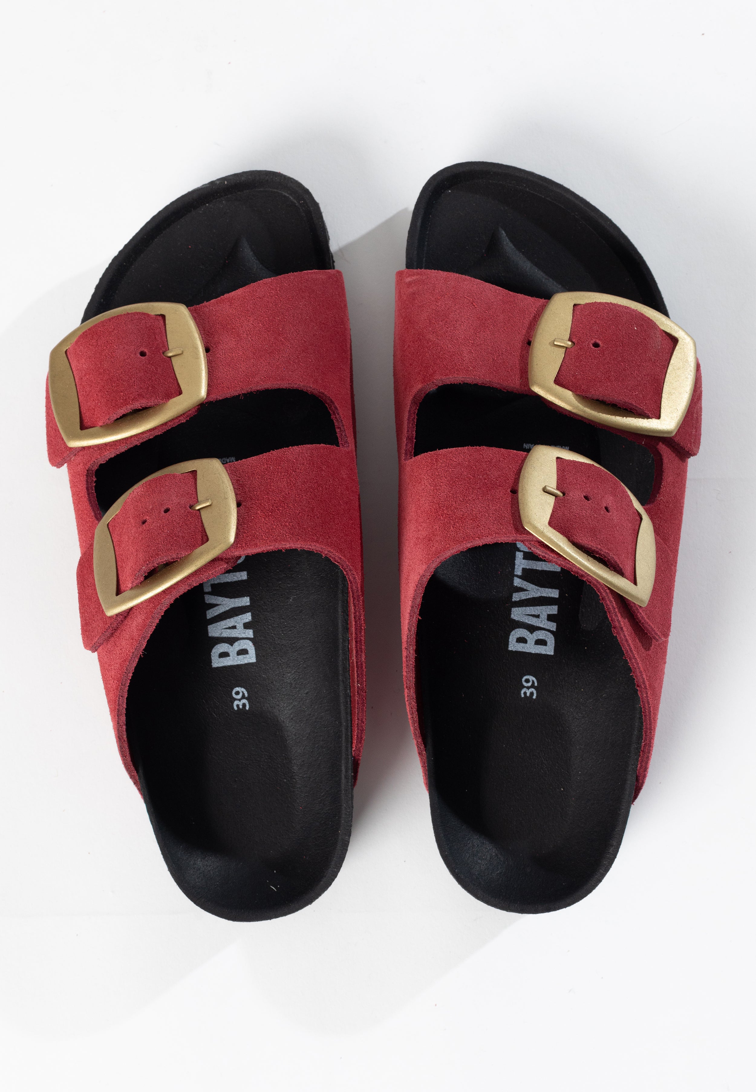 Alicante Bordeaux Suede Leather 2 Strap Sandals