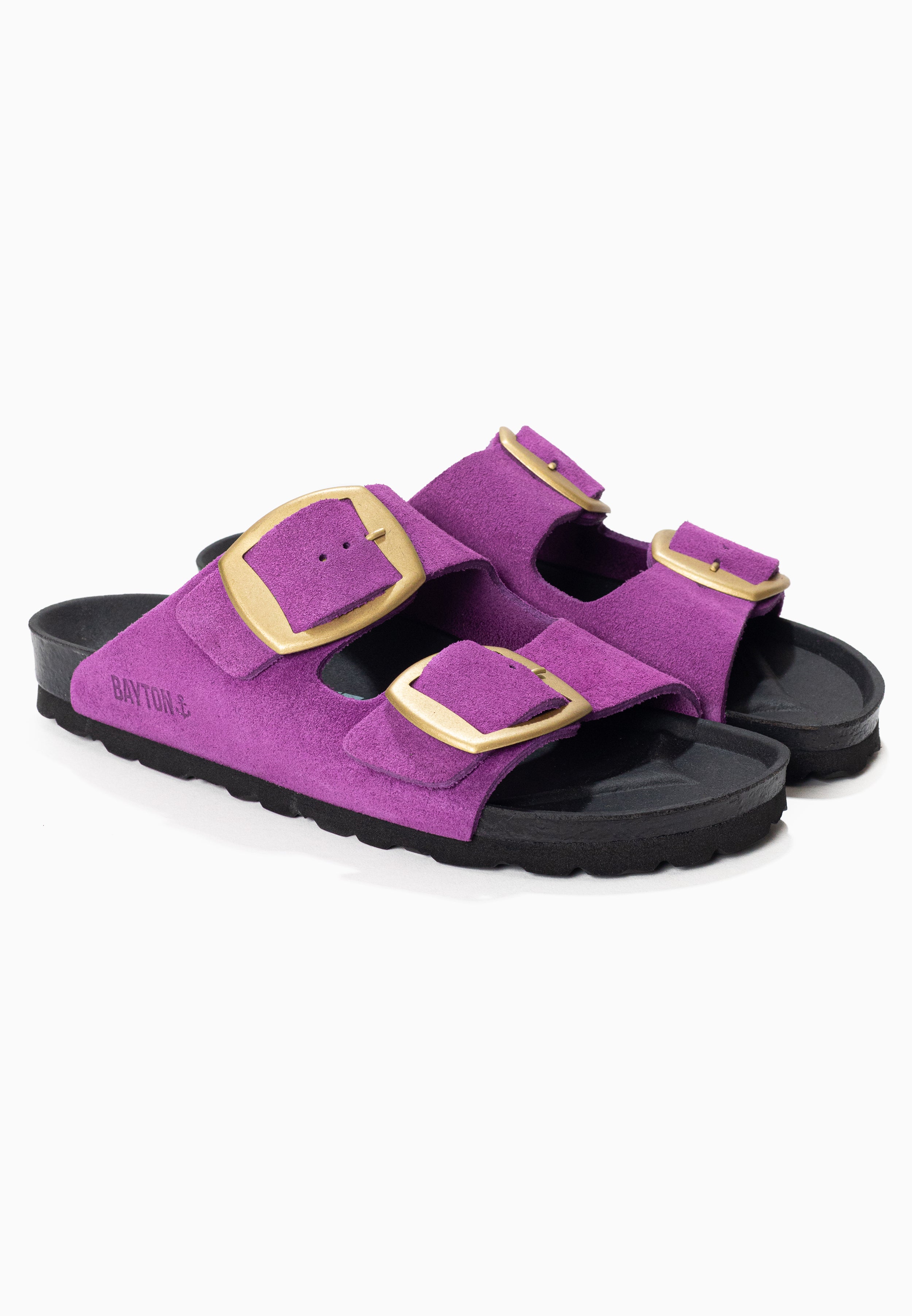 Alicante Violet Suede Leather 2 Strap Sandals