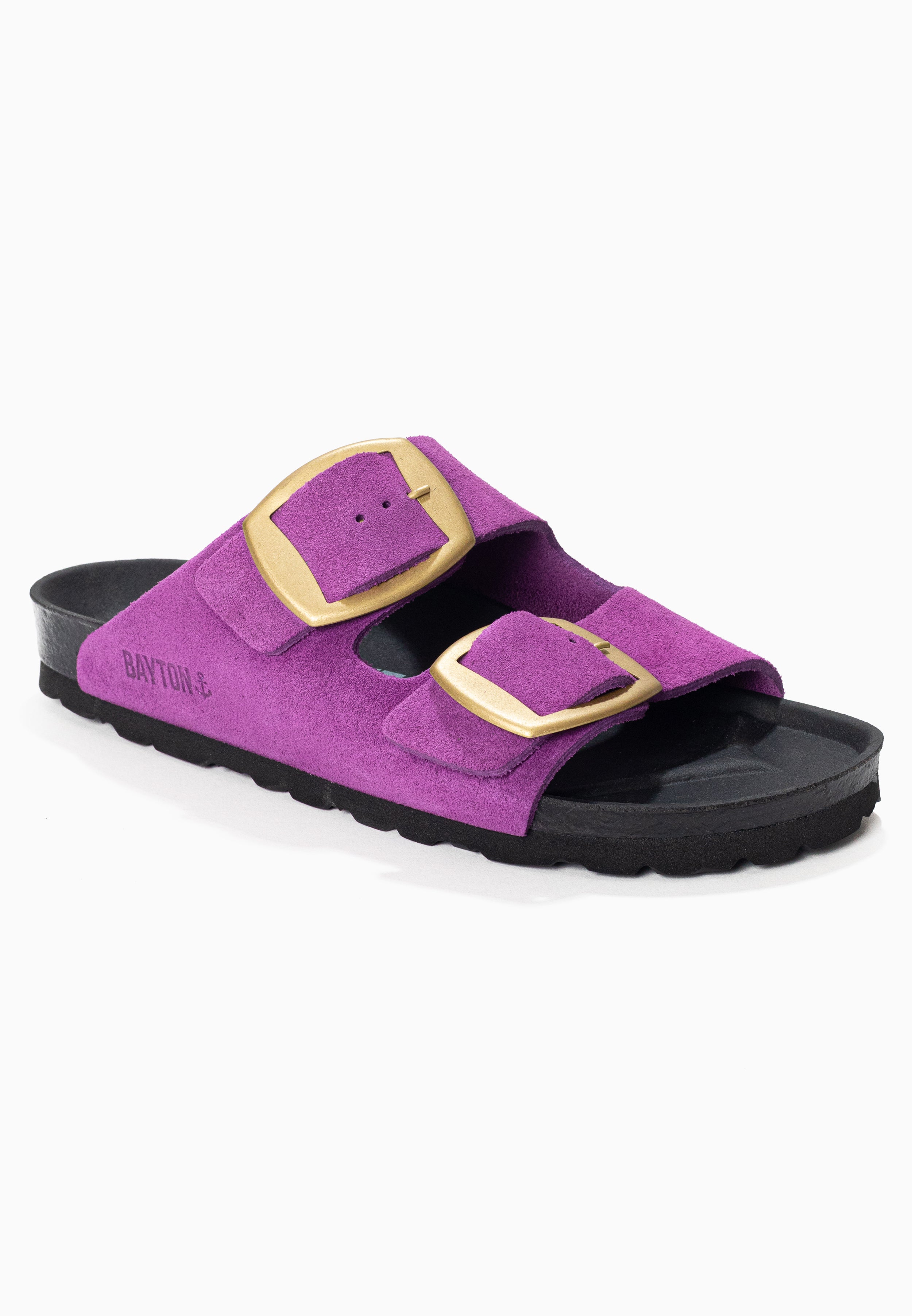 Alicante Violet Suede Leather 2 Strap Sandals