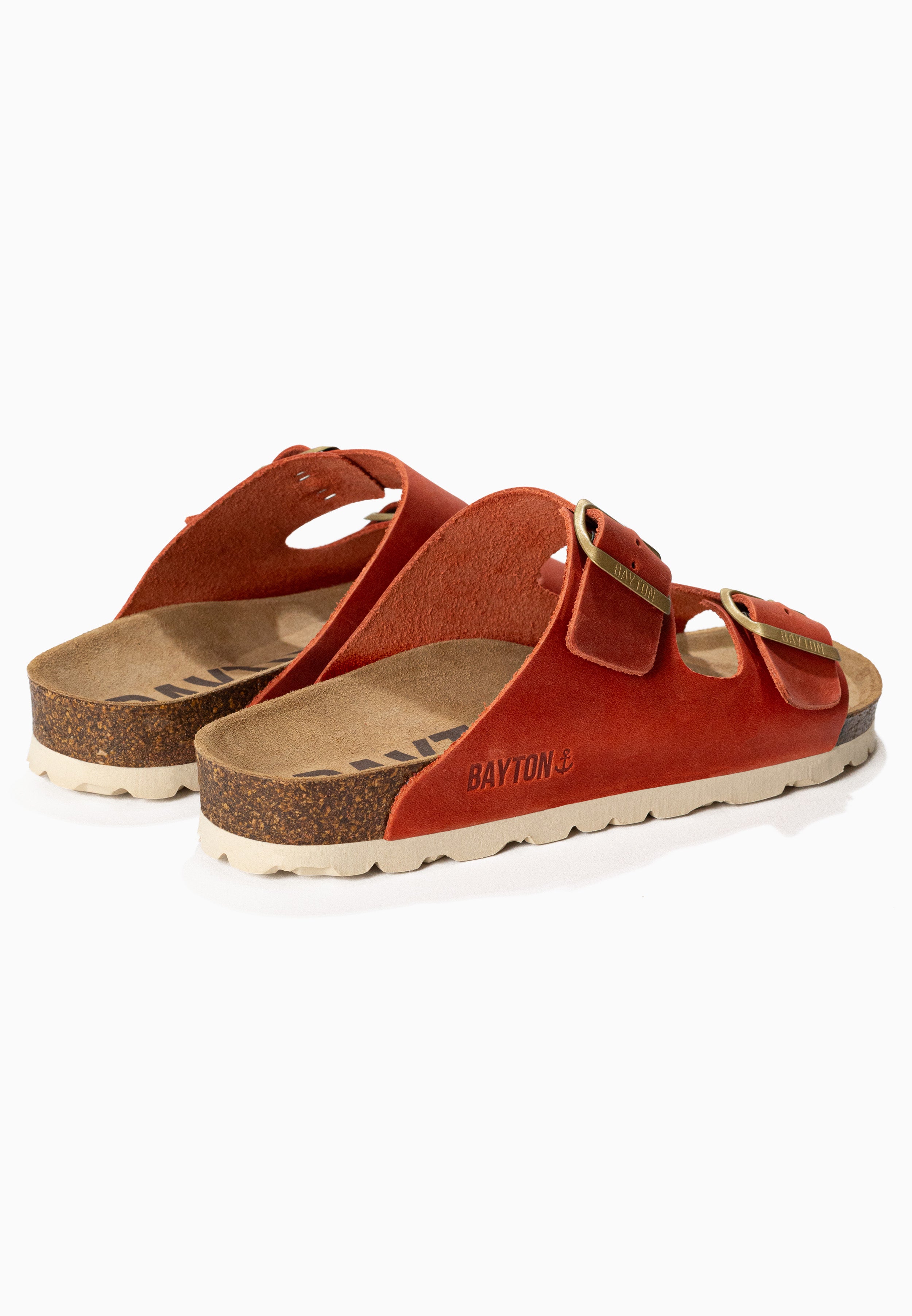 Sandales 2 Brides Atlas Orange 100% Cuir