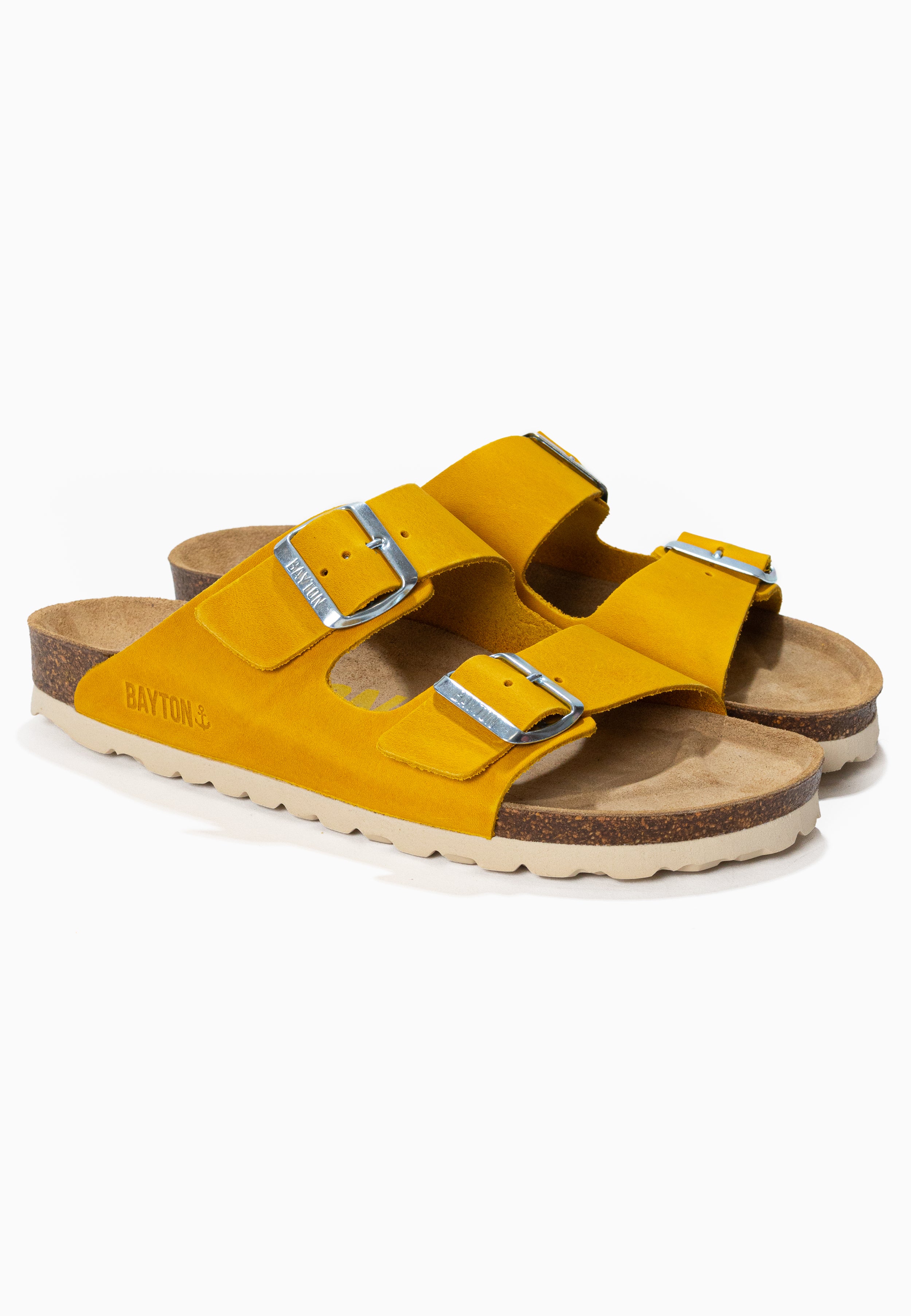 Sandales 2 Brides Atlas Jaune 100% Cuir