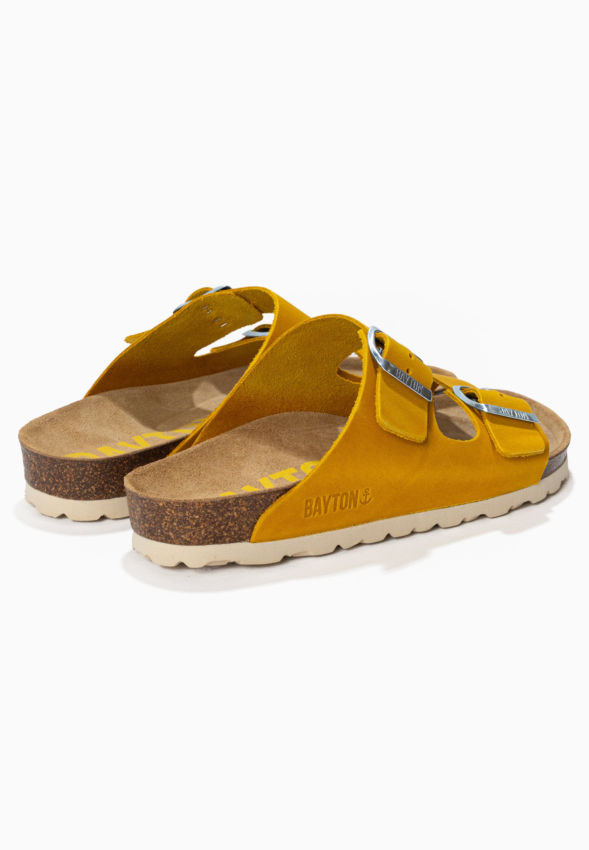 Atlas Yellow 2 Strap Sandals 100% Leather