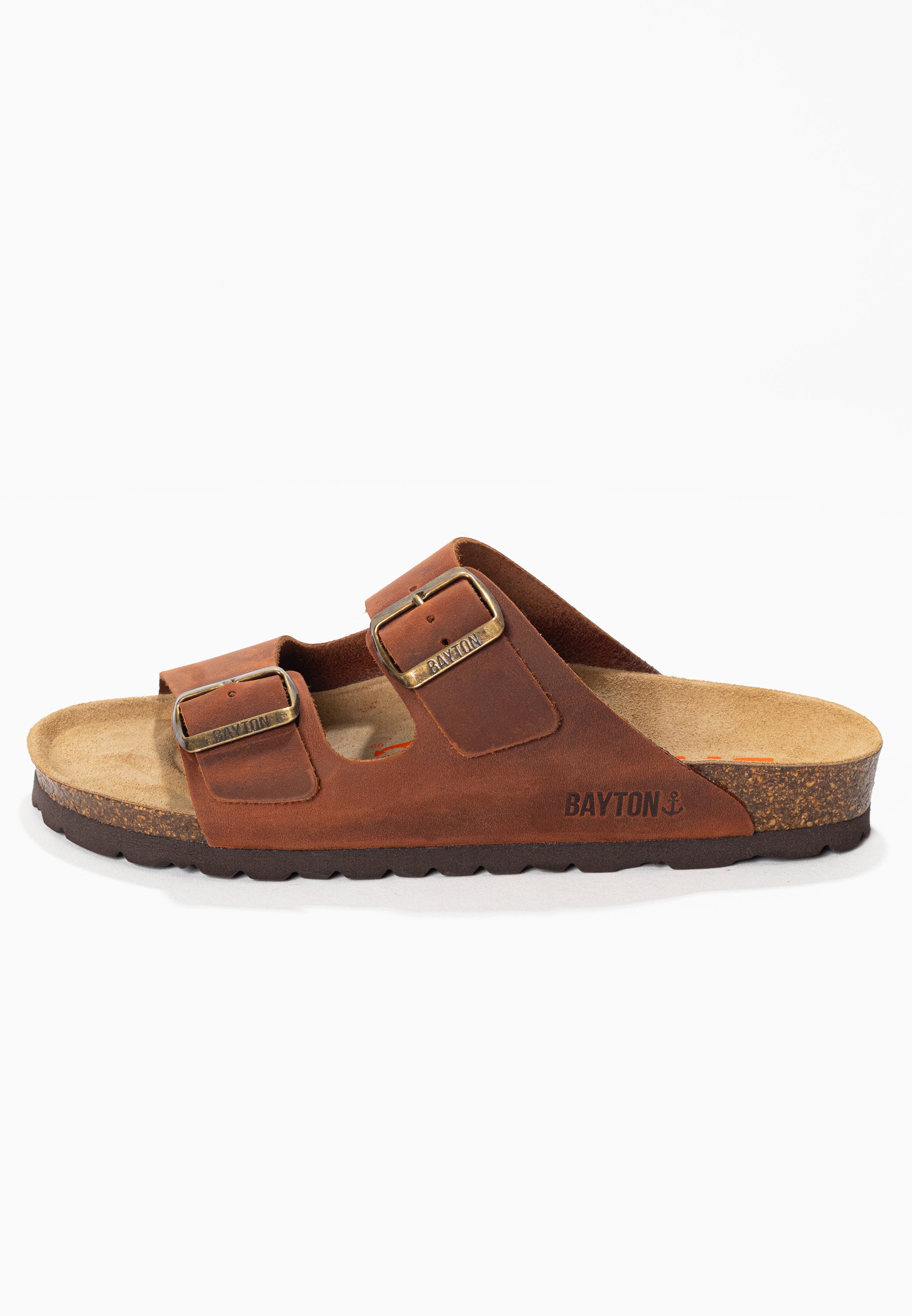 Atlas Brown 2 Strap Sandals 100% Leather