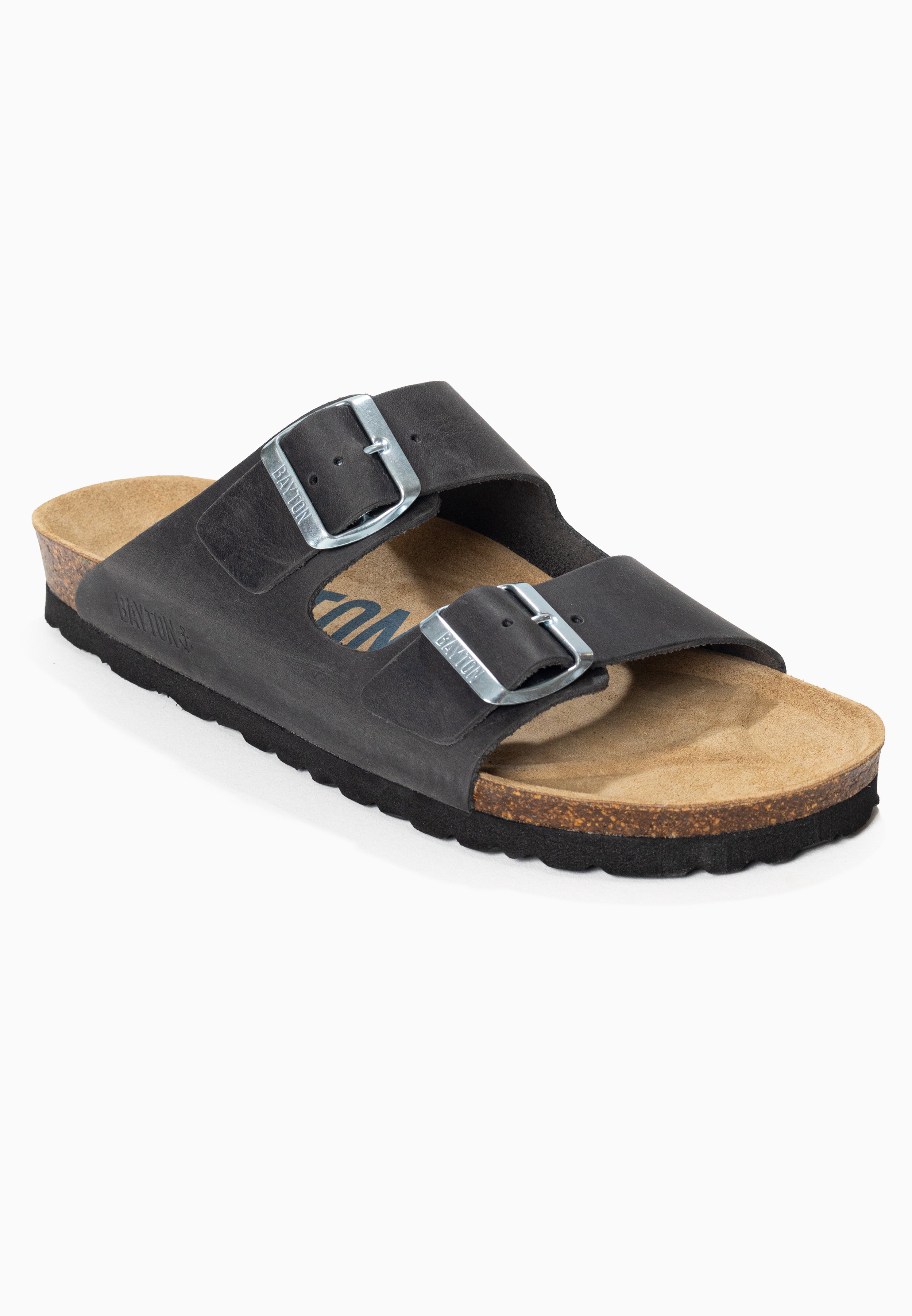 Atlas Anthracite 2 Strap Sandals 100% Leather