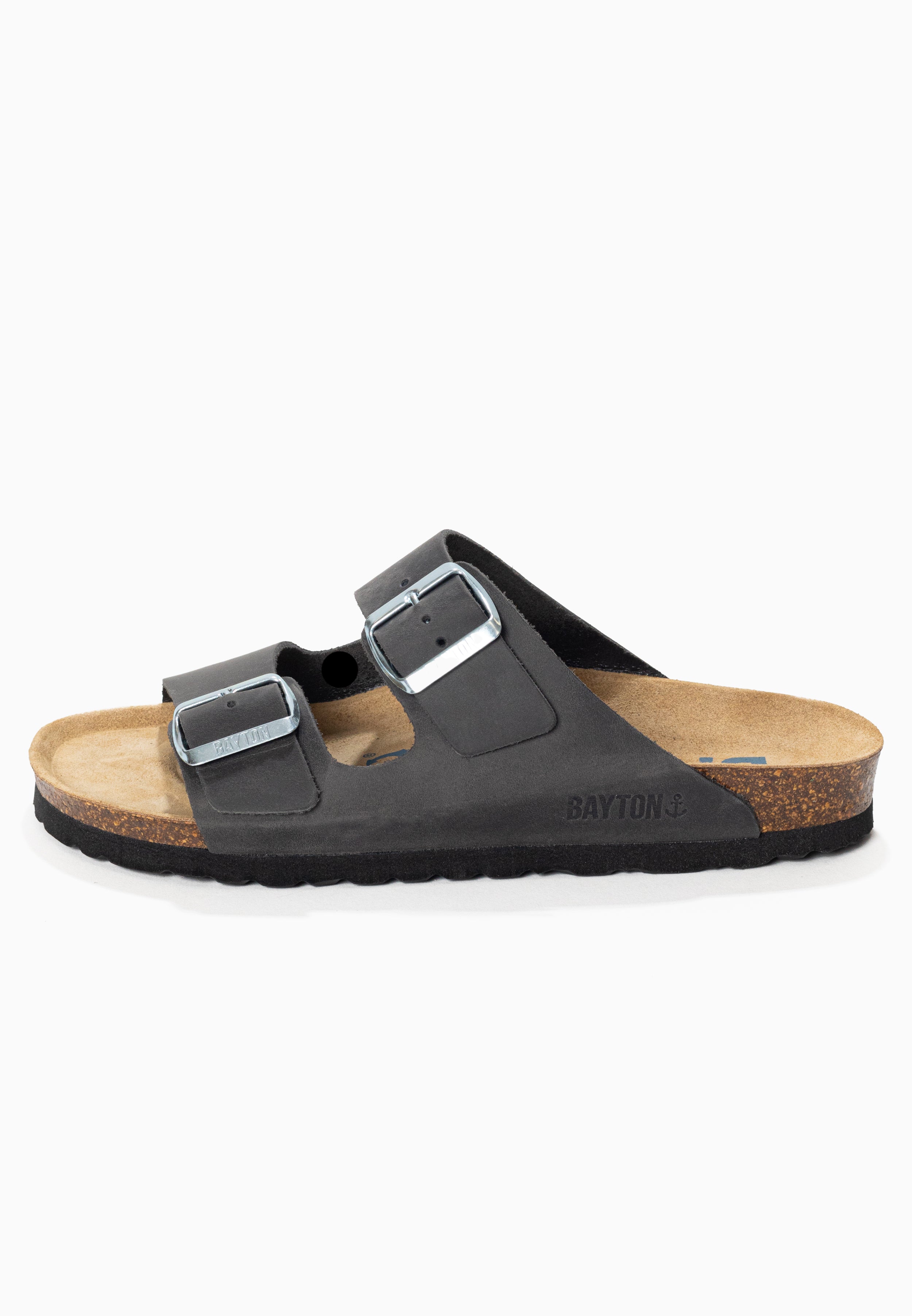 Atlas Anthracite 2 Strap Sandals 100% Leather