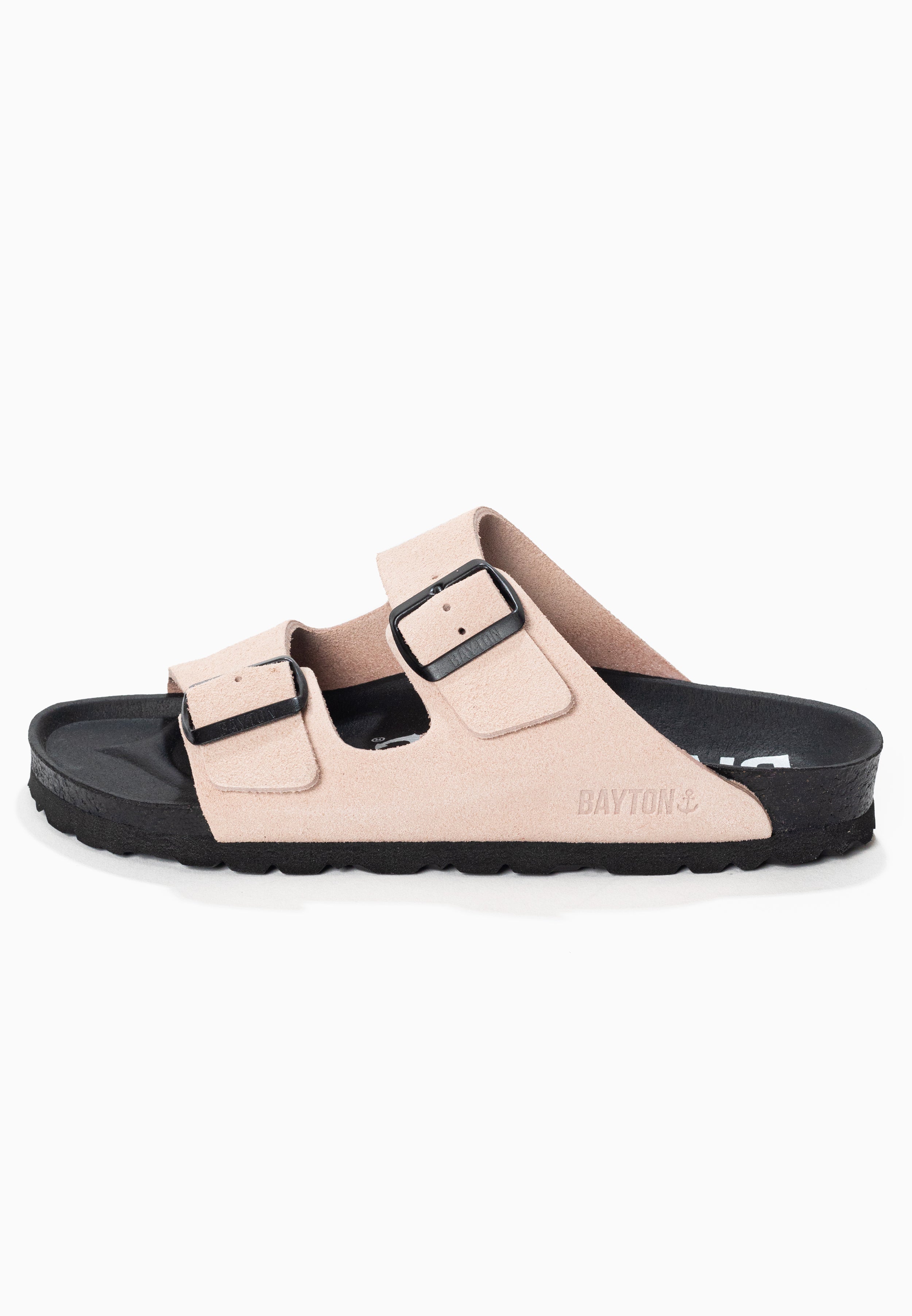 Atlas Nude Suede Leather 2 Strap Sandals