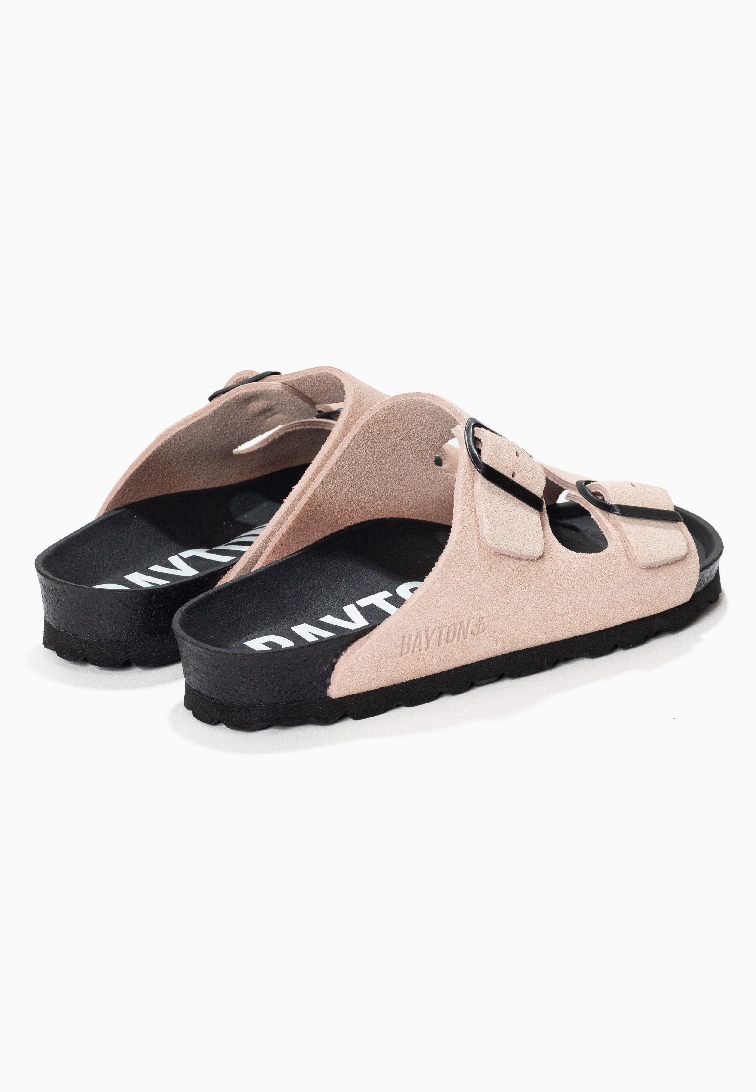 Atlas Nude Suede Leather 2 Strap Sandals