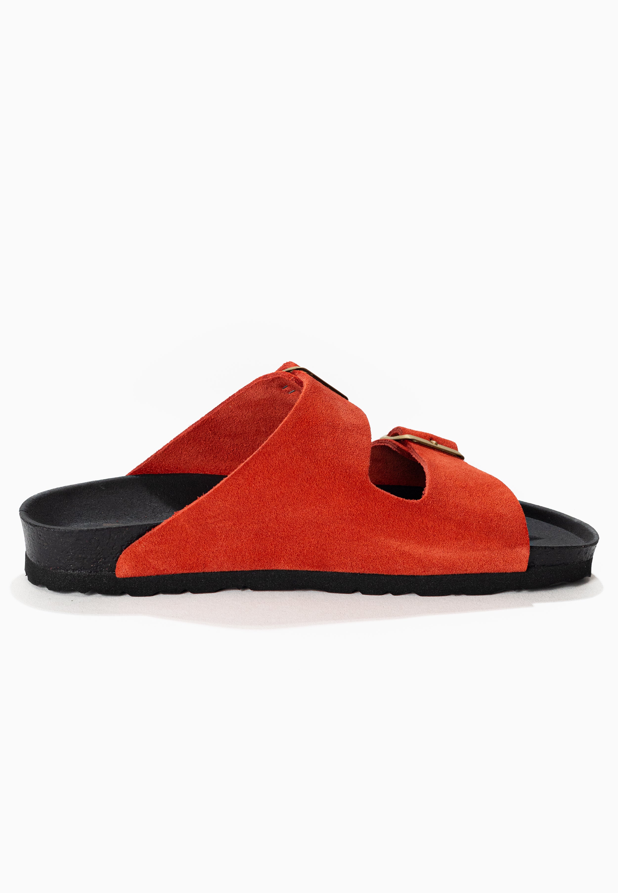 Atlas Orange Suede Leather 2 Strap Sandals