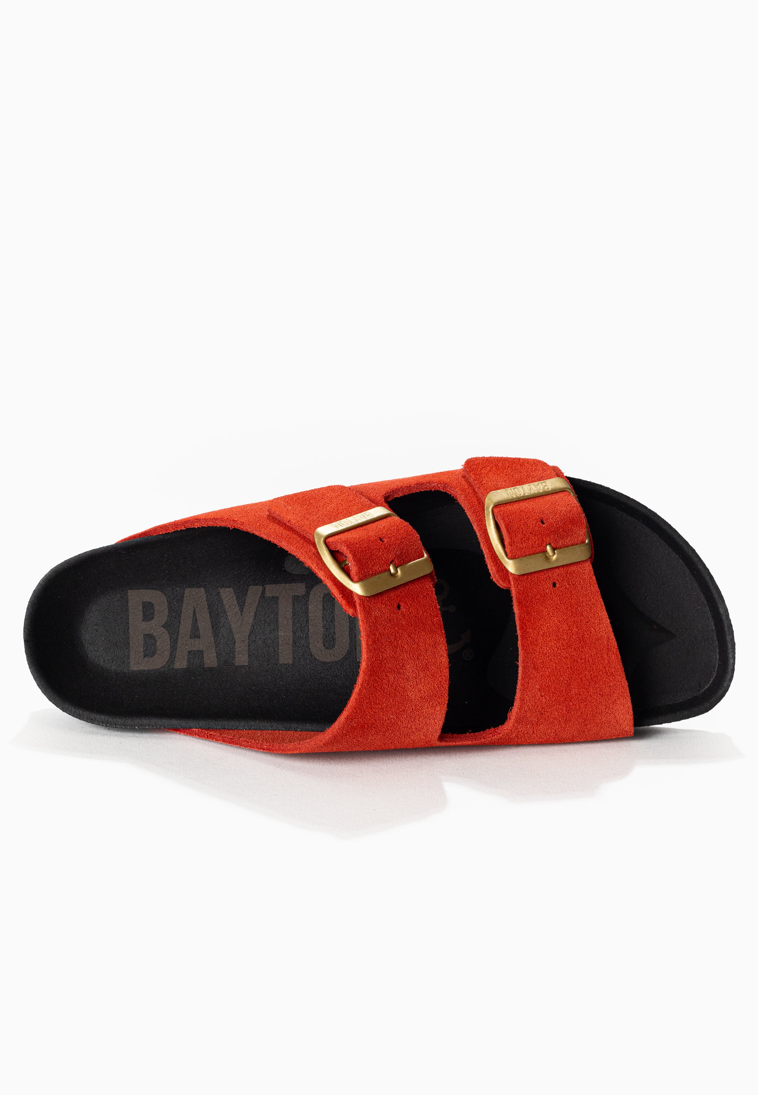 Atlas Orange Suede Leather 2 Strap Sandals