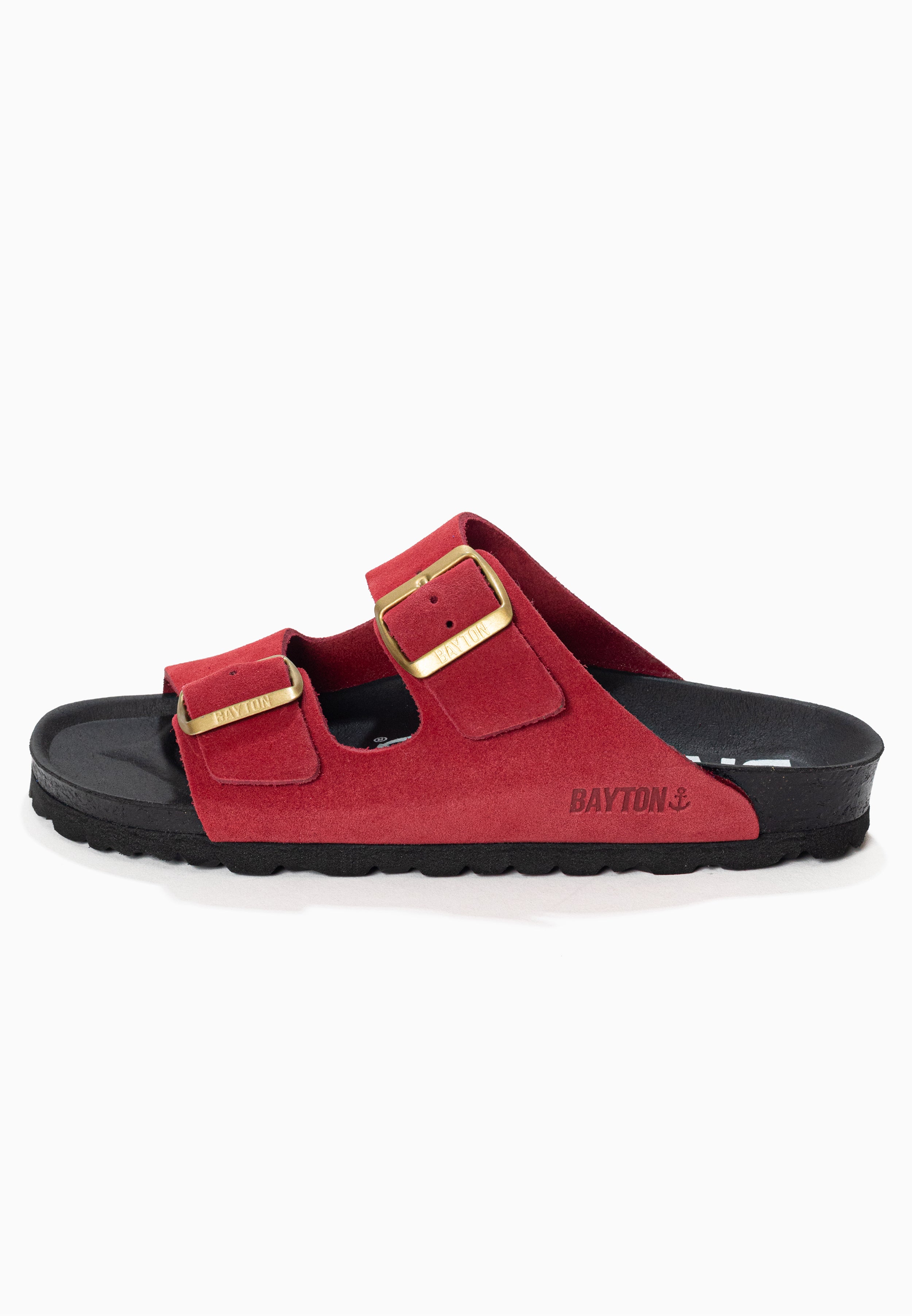 Atlas Bordeaux Suede Leather 2 Strap Sandals