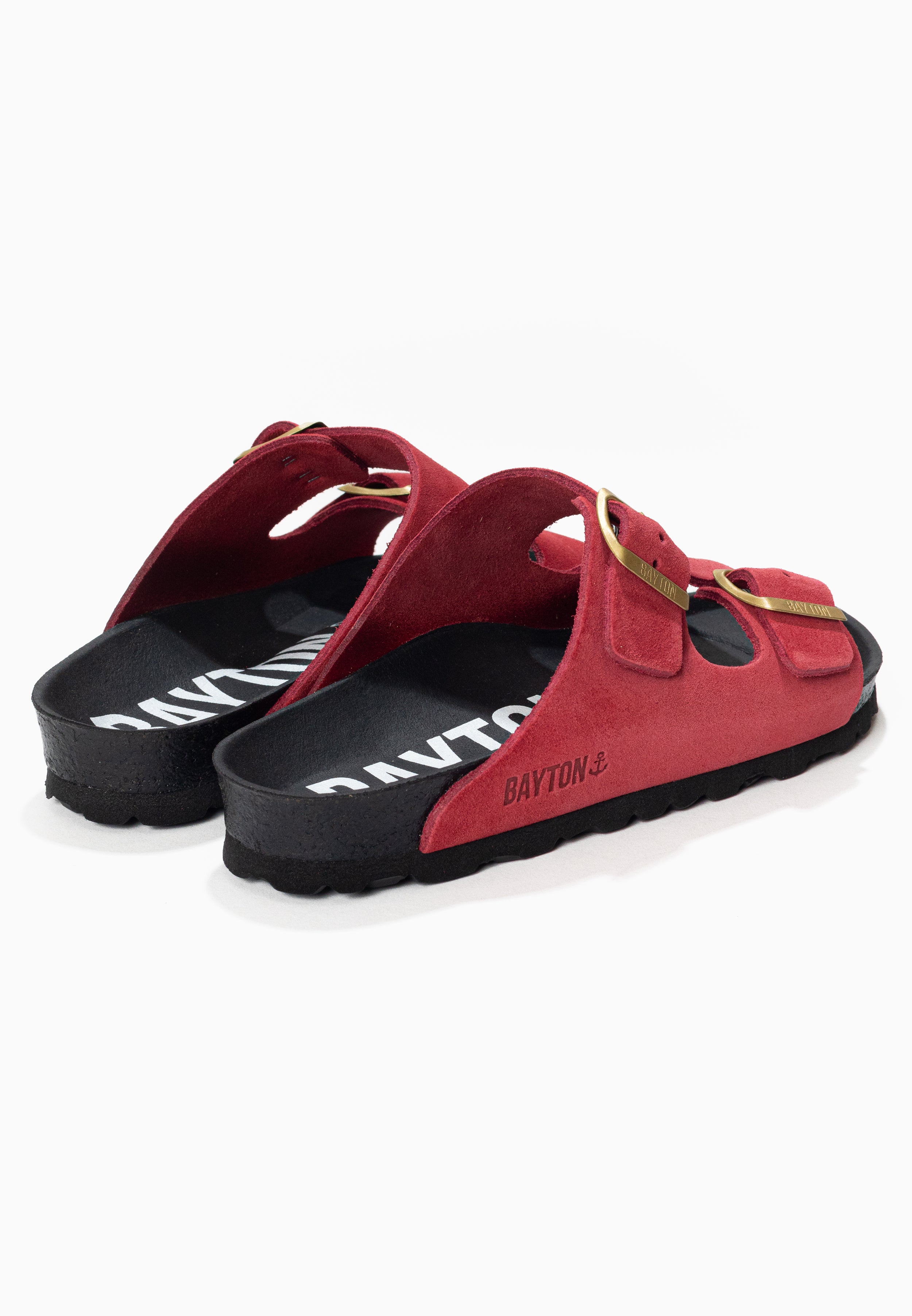 Atlas Bordeaux Suede Leather 2 Strap Sandals