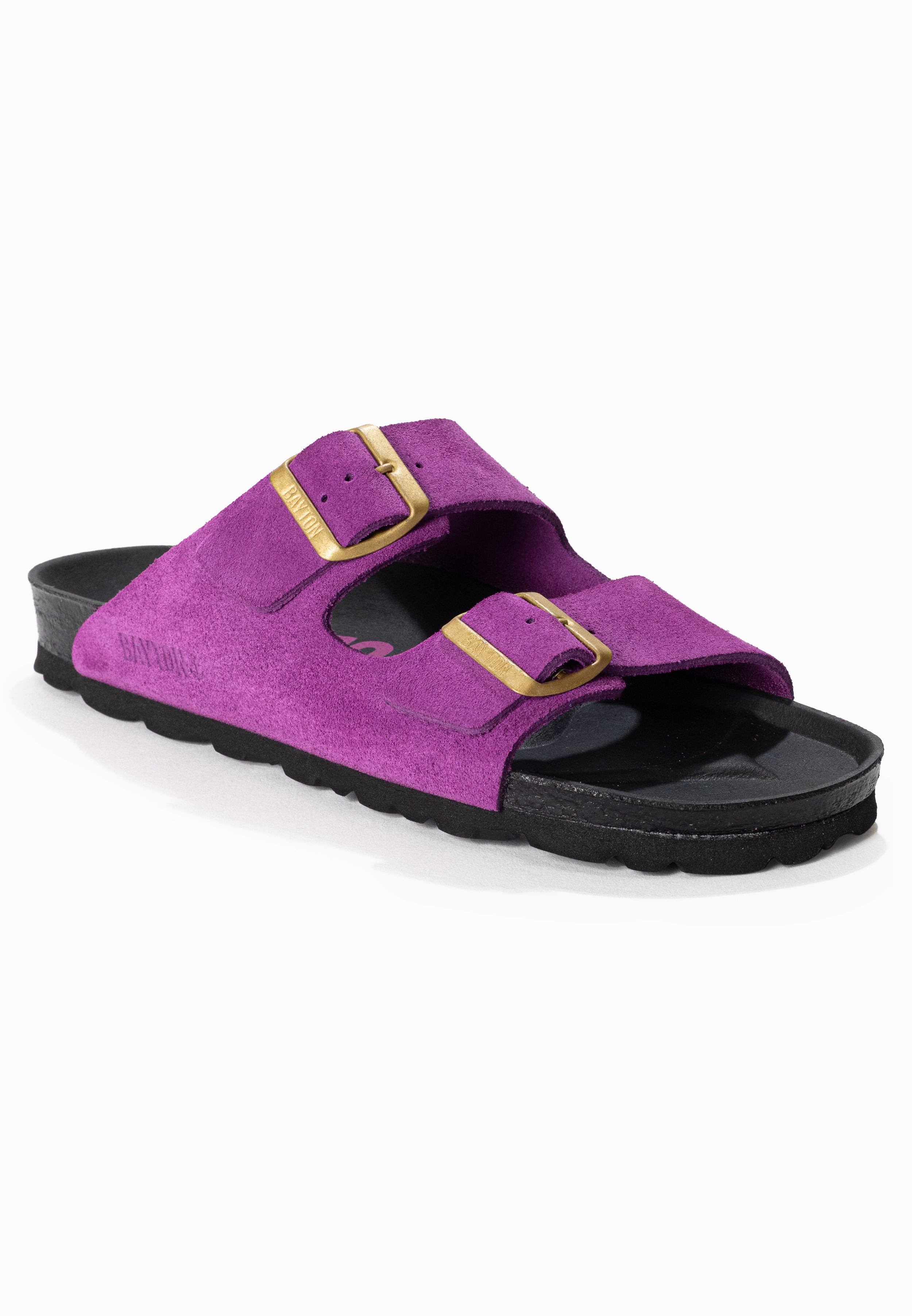 Atlas Violet Suede Leather 2 Strap Sandals