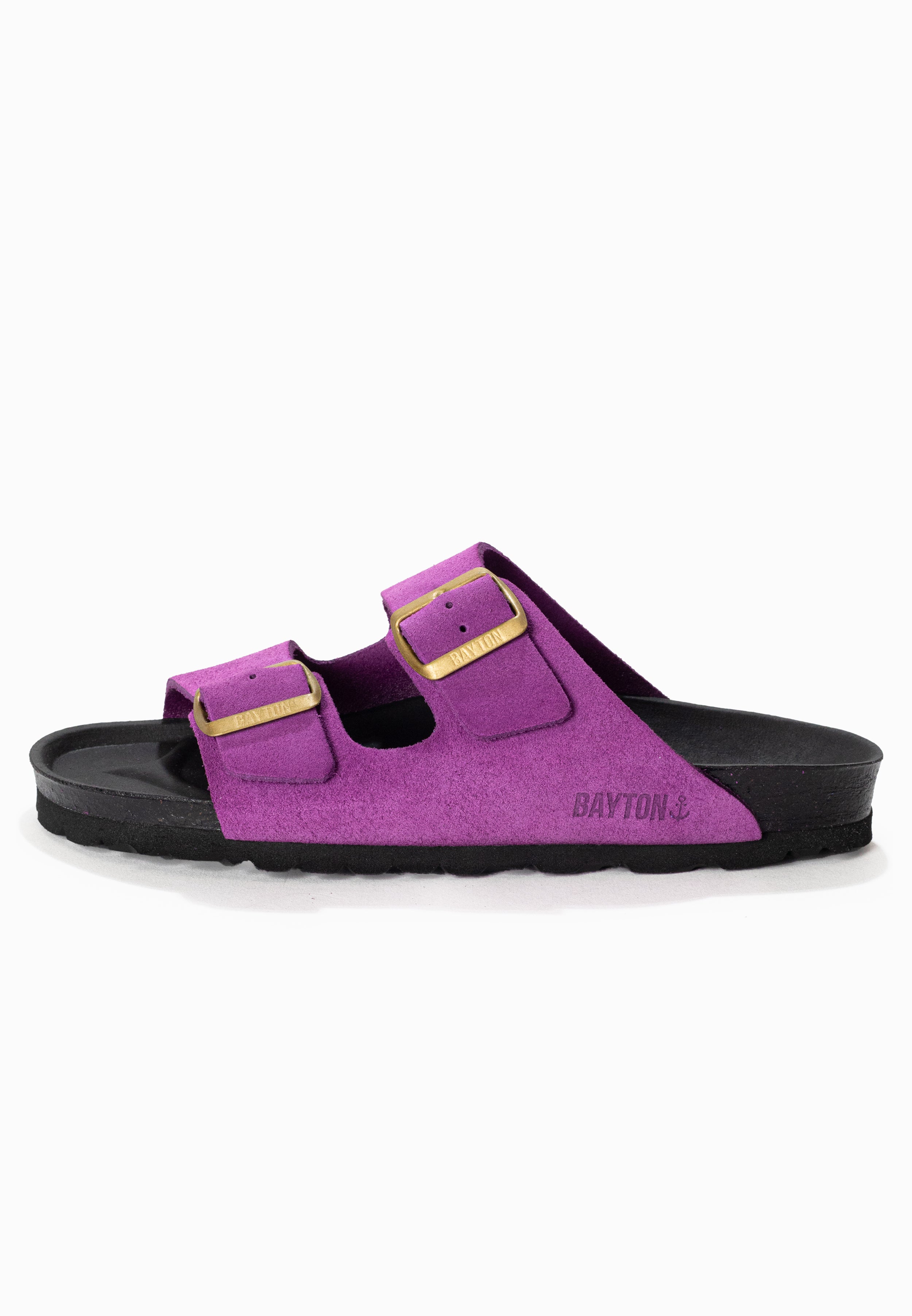 Atlas Violet Suede Leather 2 Strap Sandals