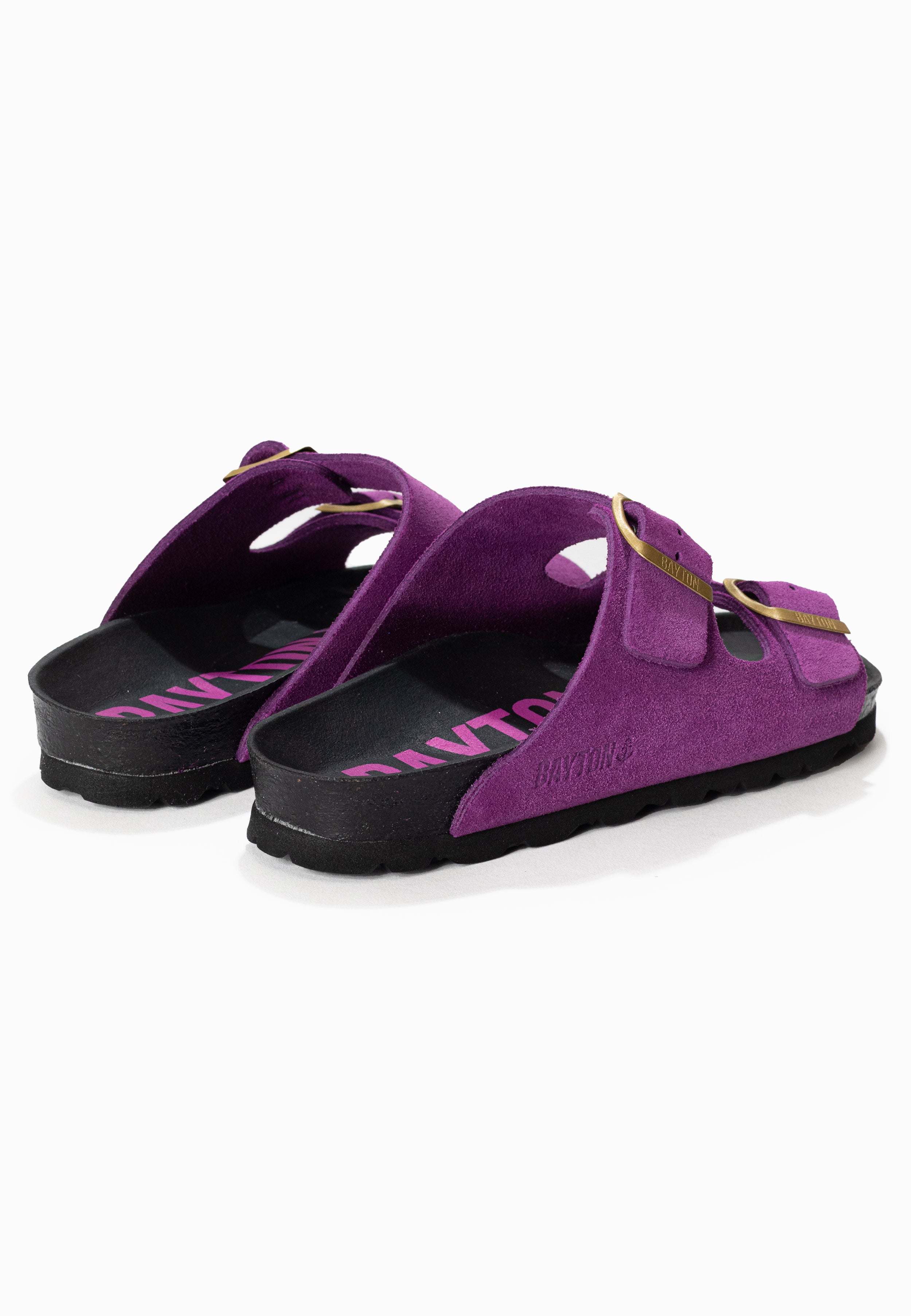 Atlas Violet Suede Leather 2 Strap Sandals