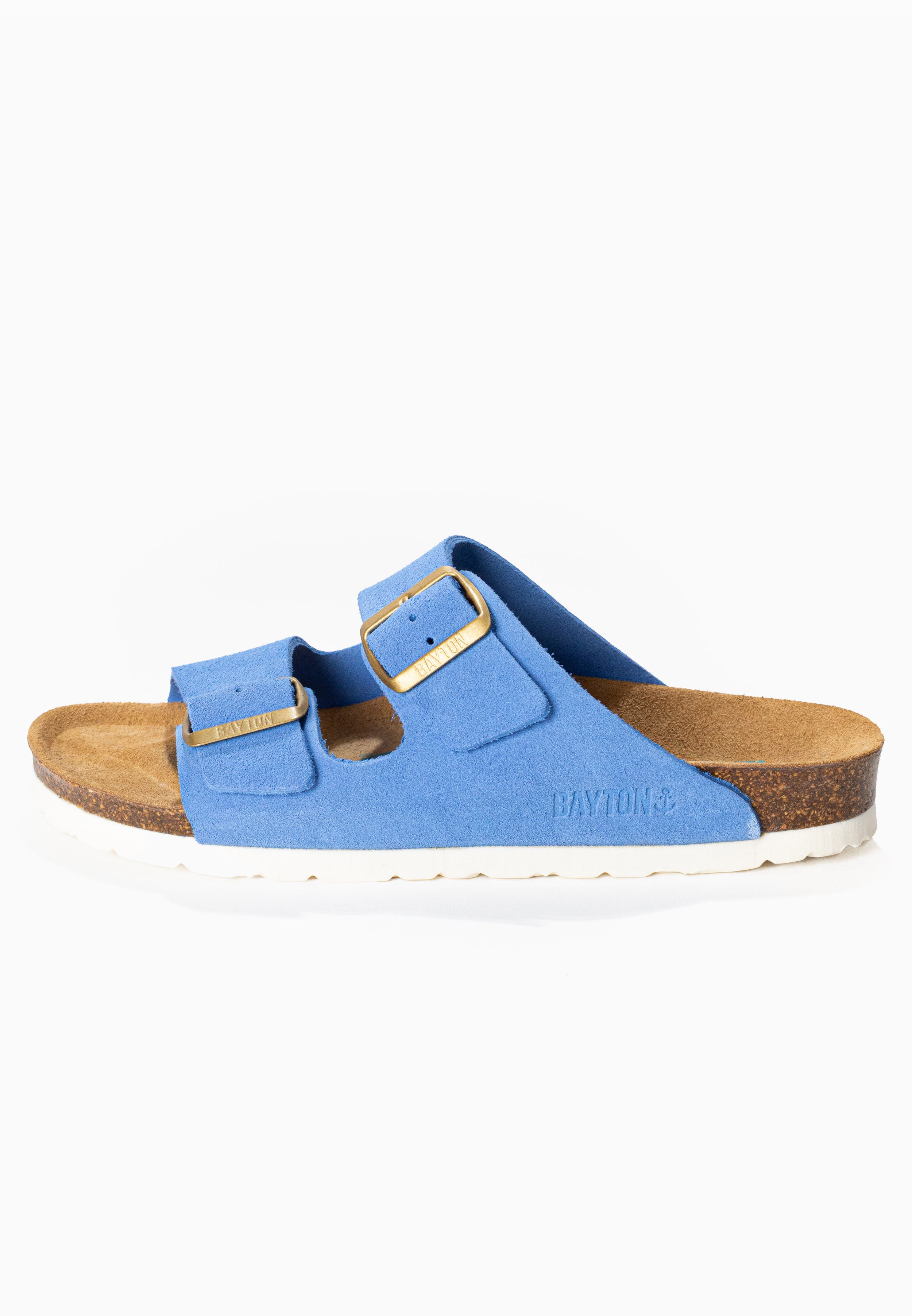 Atlas Blue Suede Leather 2 Strap Sandals