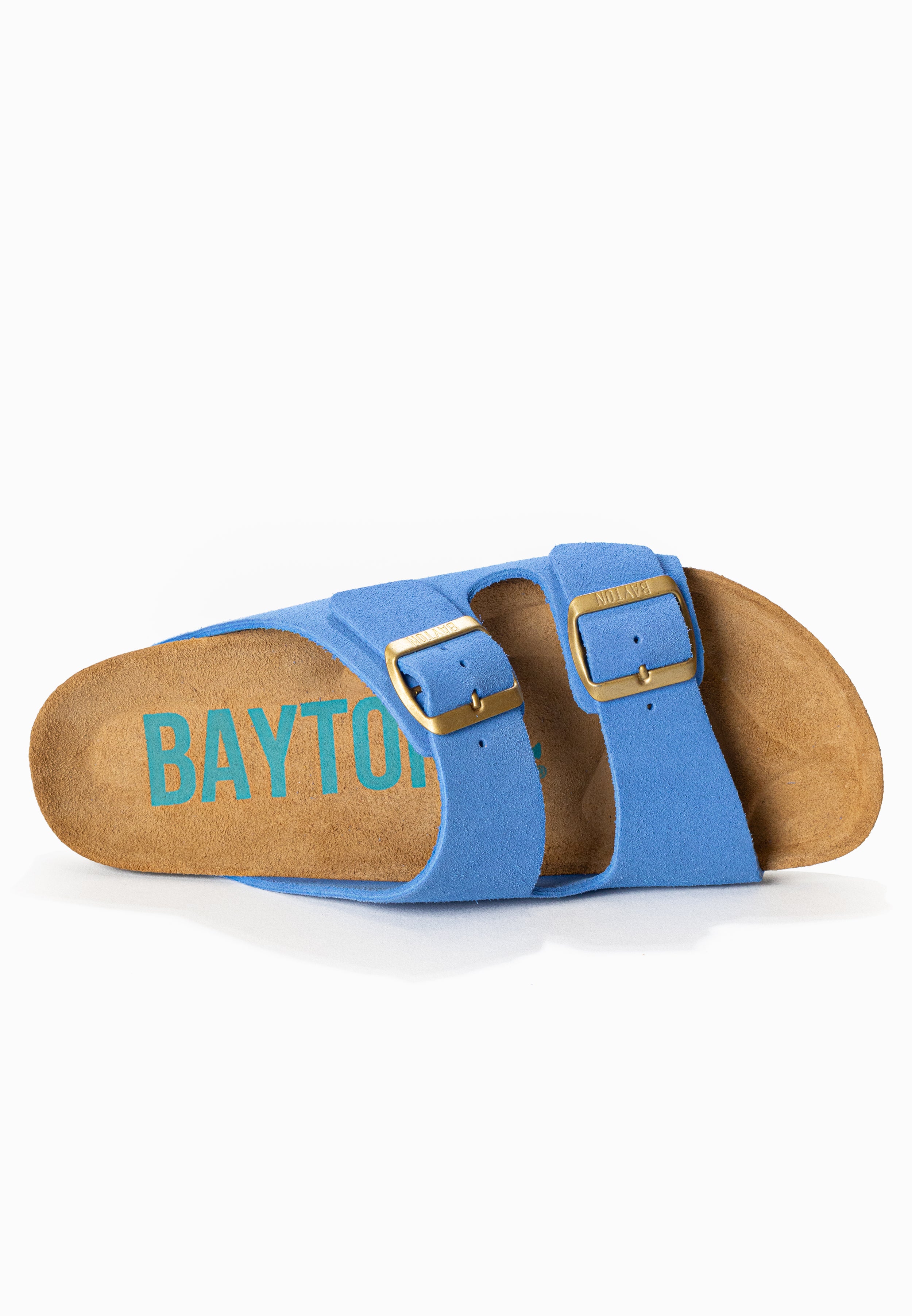 Atlas Blue Suede Leather 2 Strap Sandals