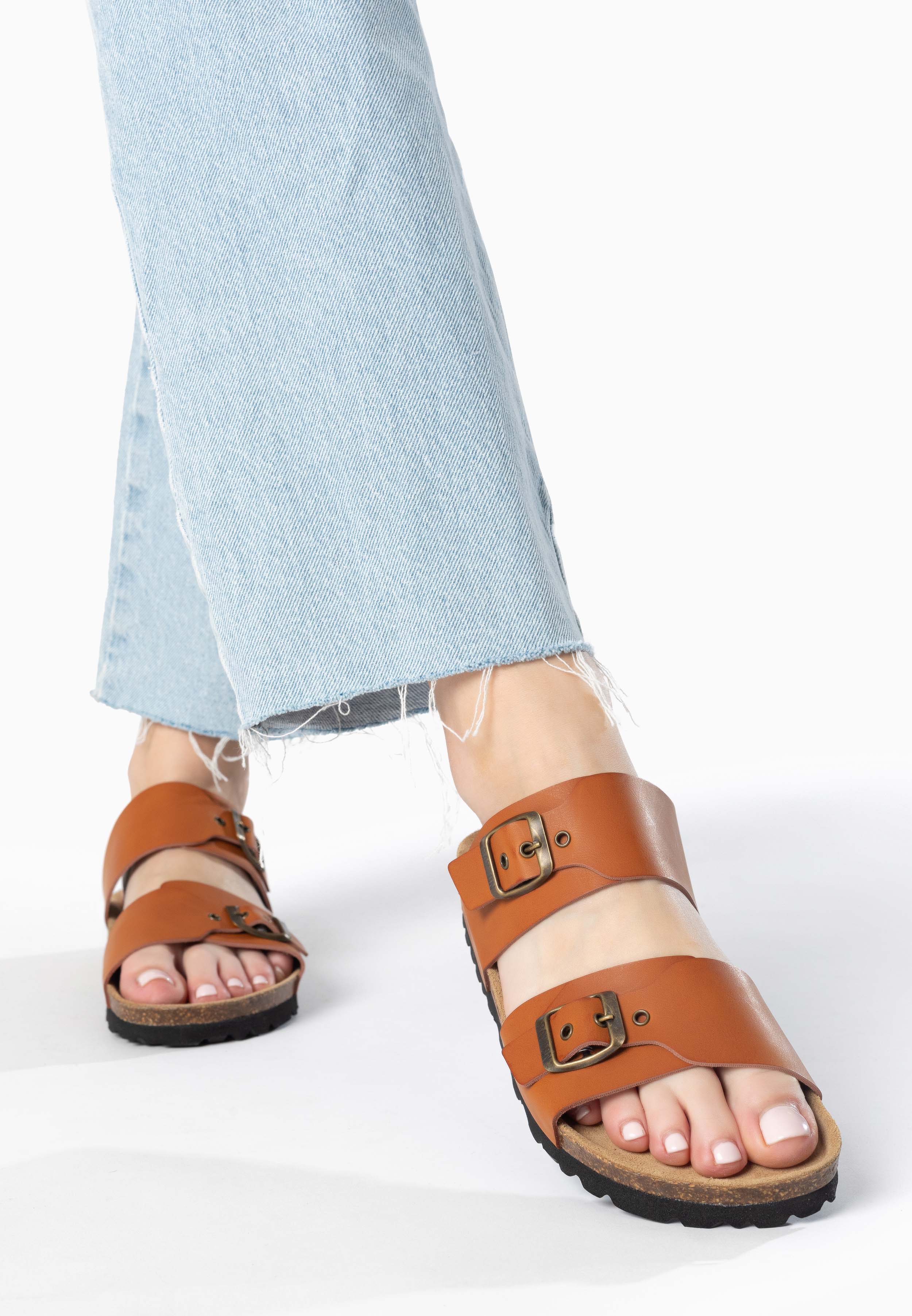 Shiba Camel 2 Strap Sandals