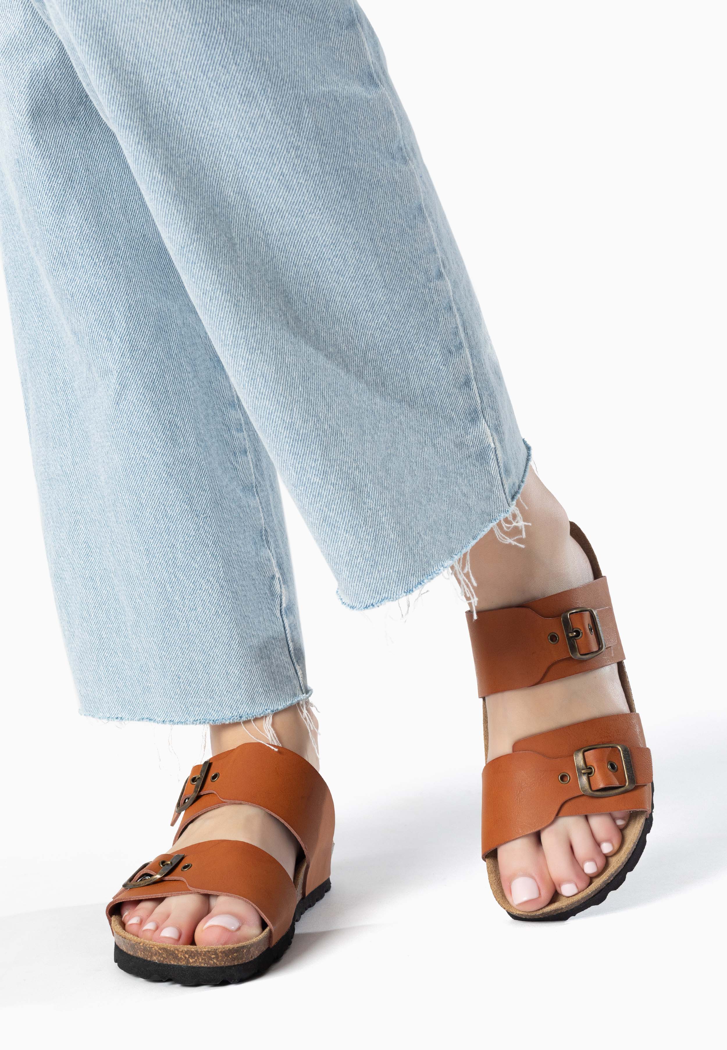 Shiba Camel 2 Strap Sandals