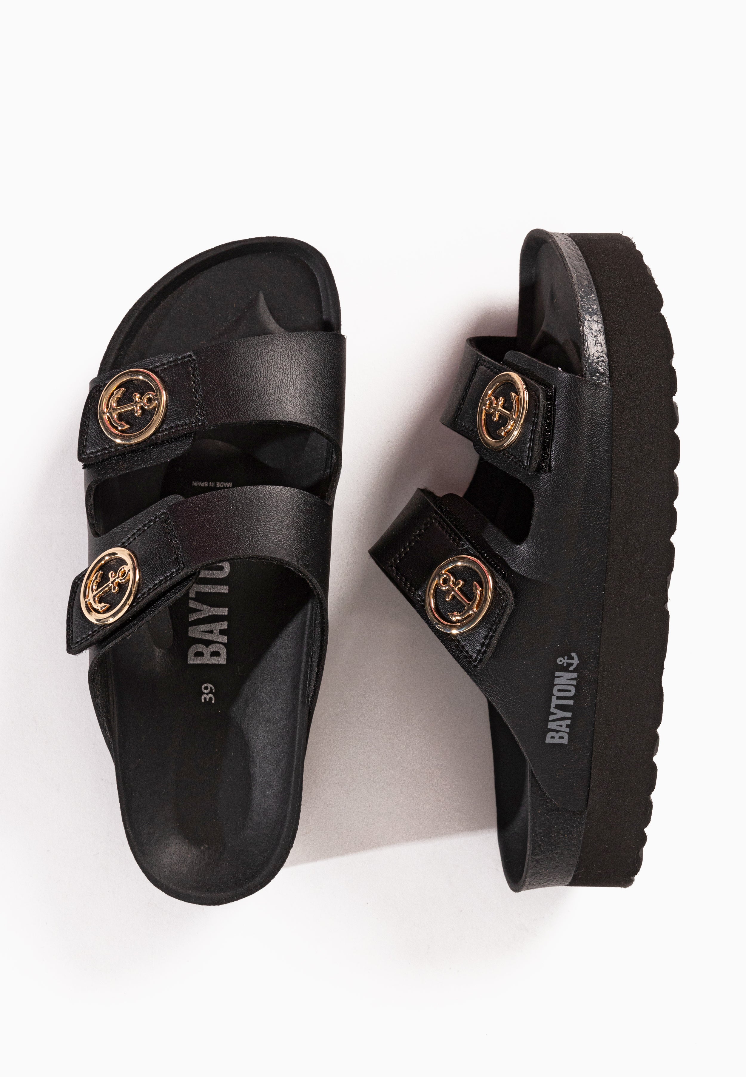 Jalon Black Platform Sandals