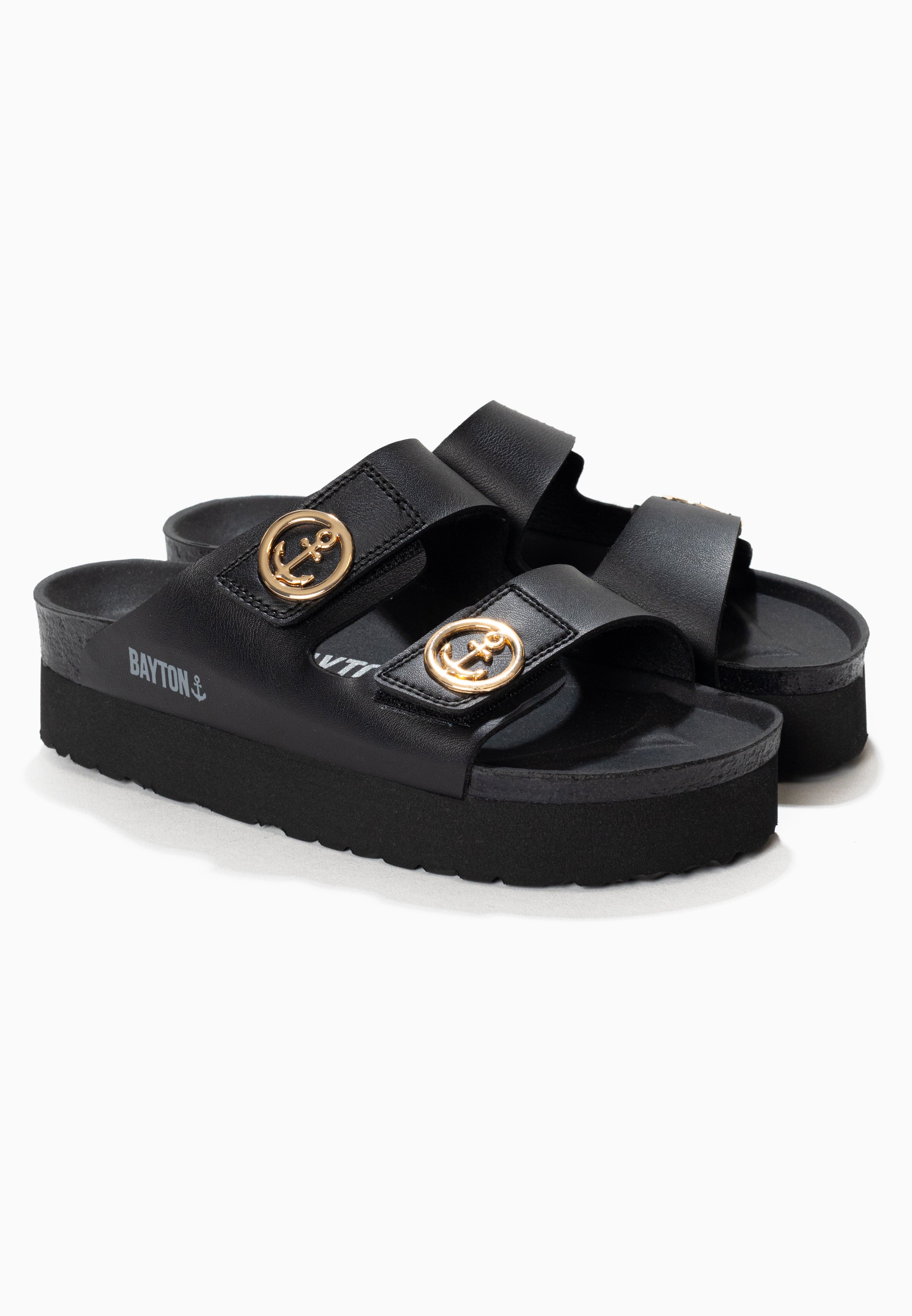 Jalon Black Platform Sandals