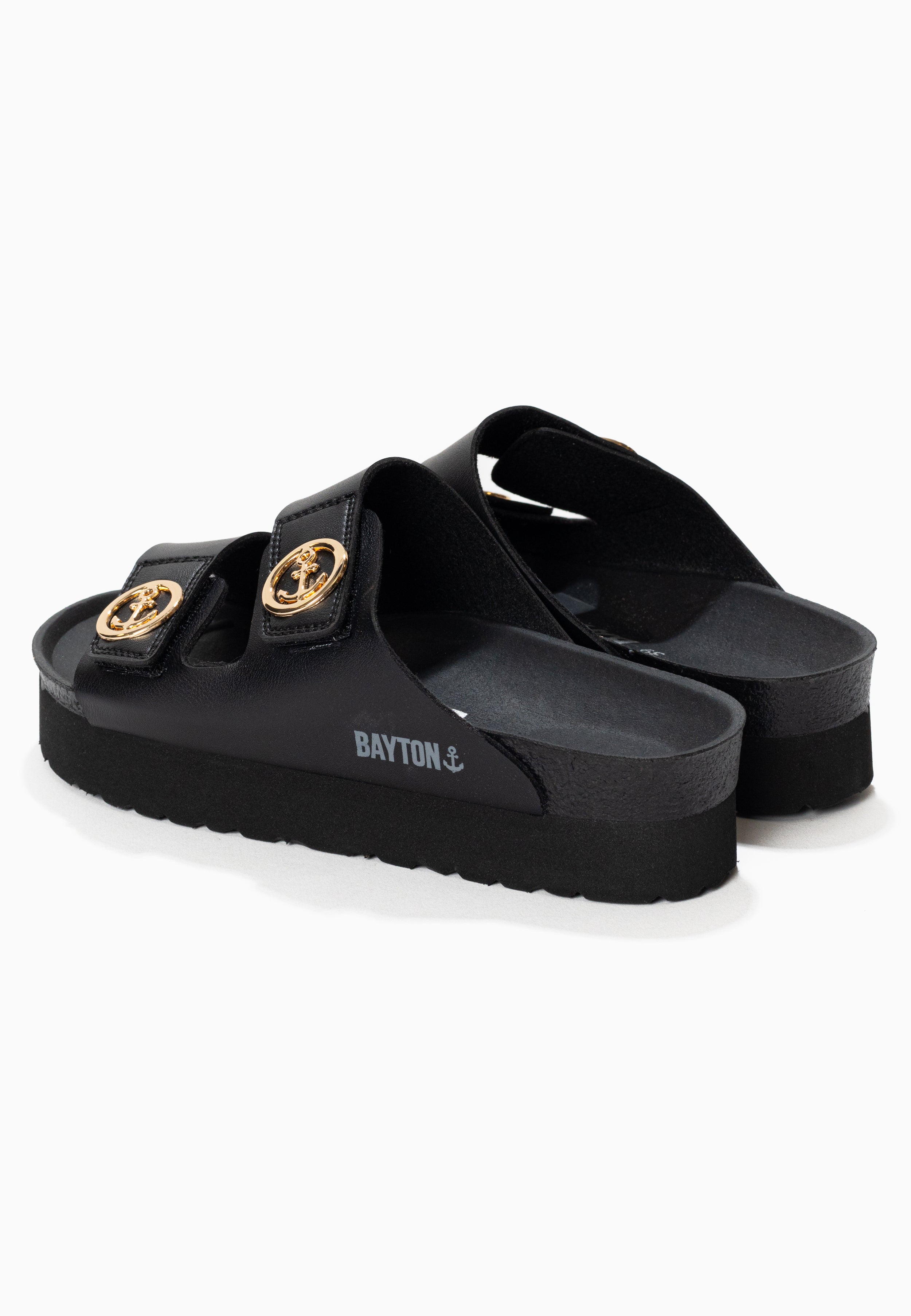 Jalon Black Platform Sandals