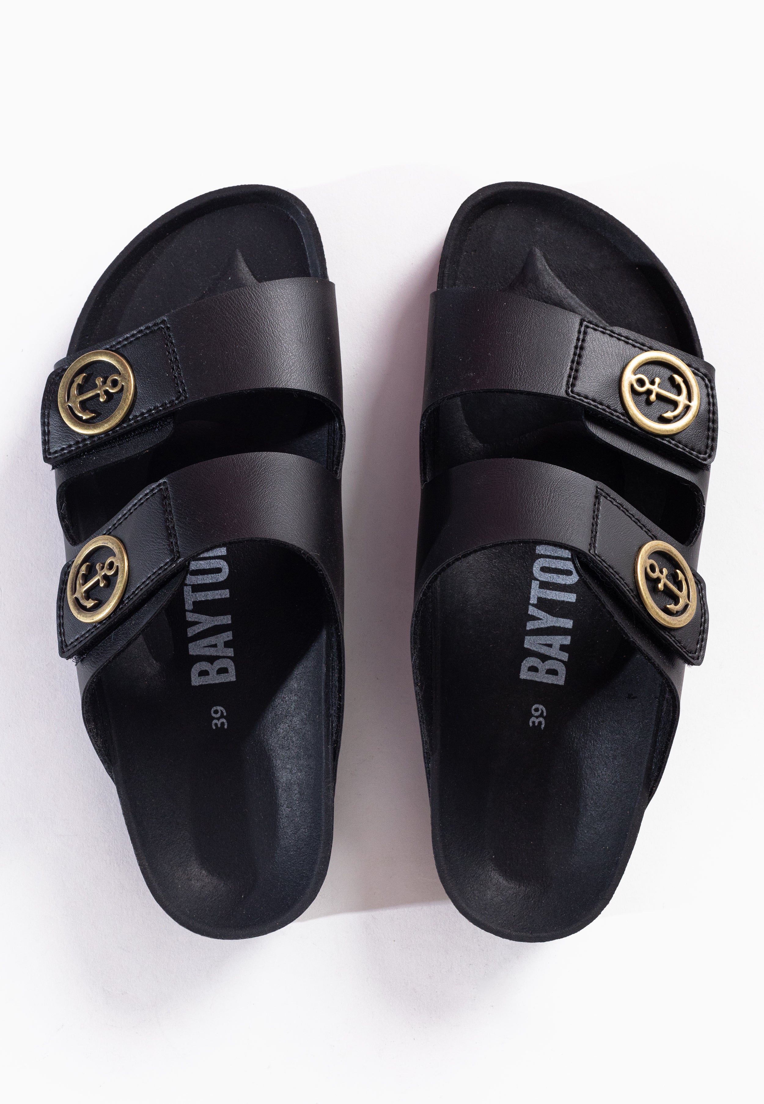 Black Anatol 2 Strap Sandals