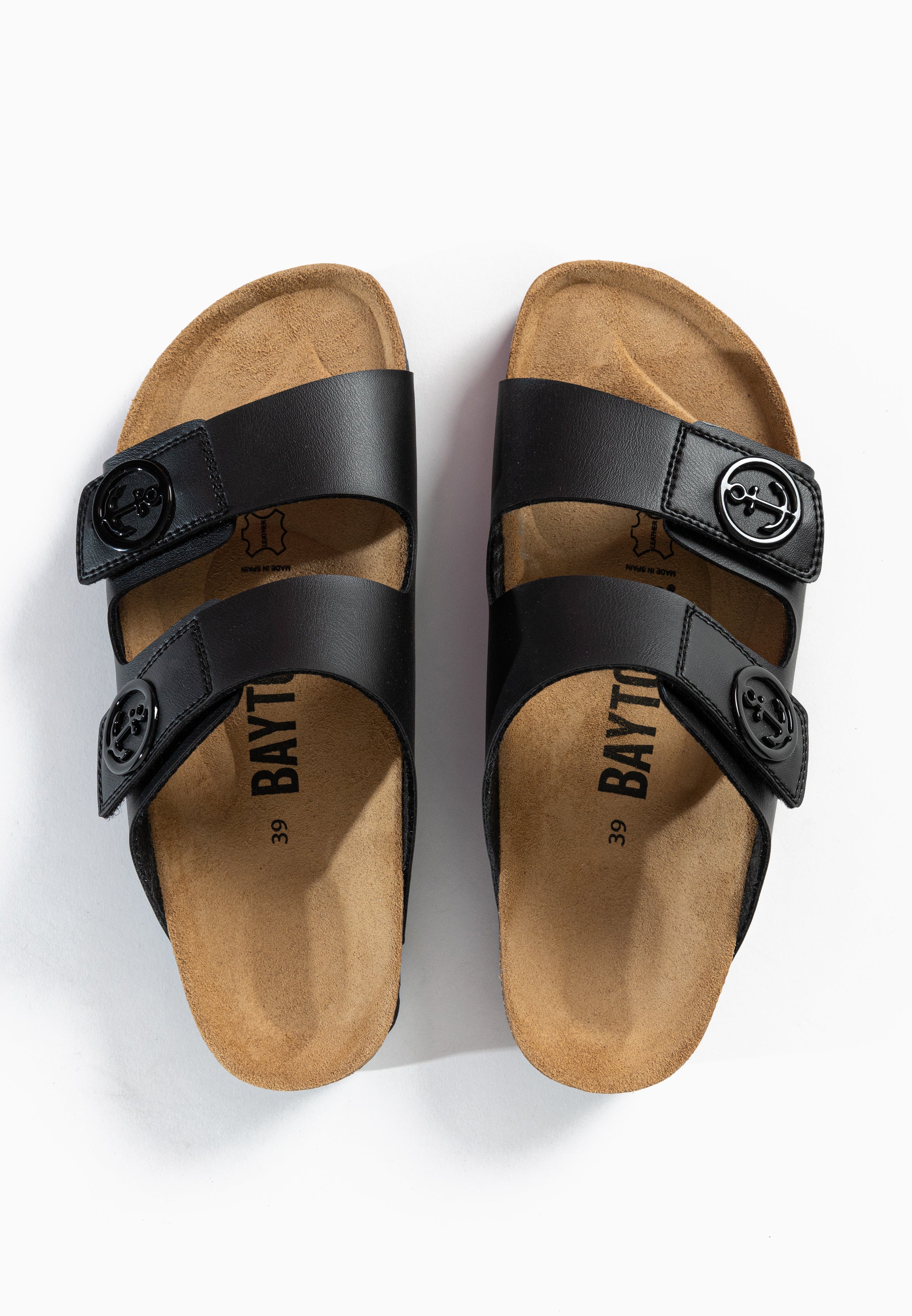 Black Anatol 2 Strap Sandals