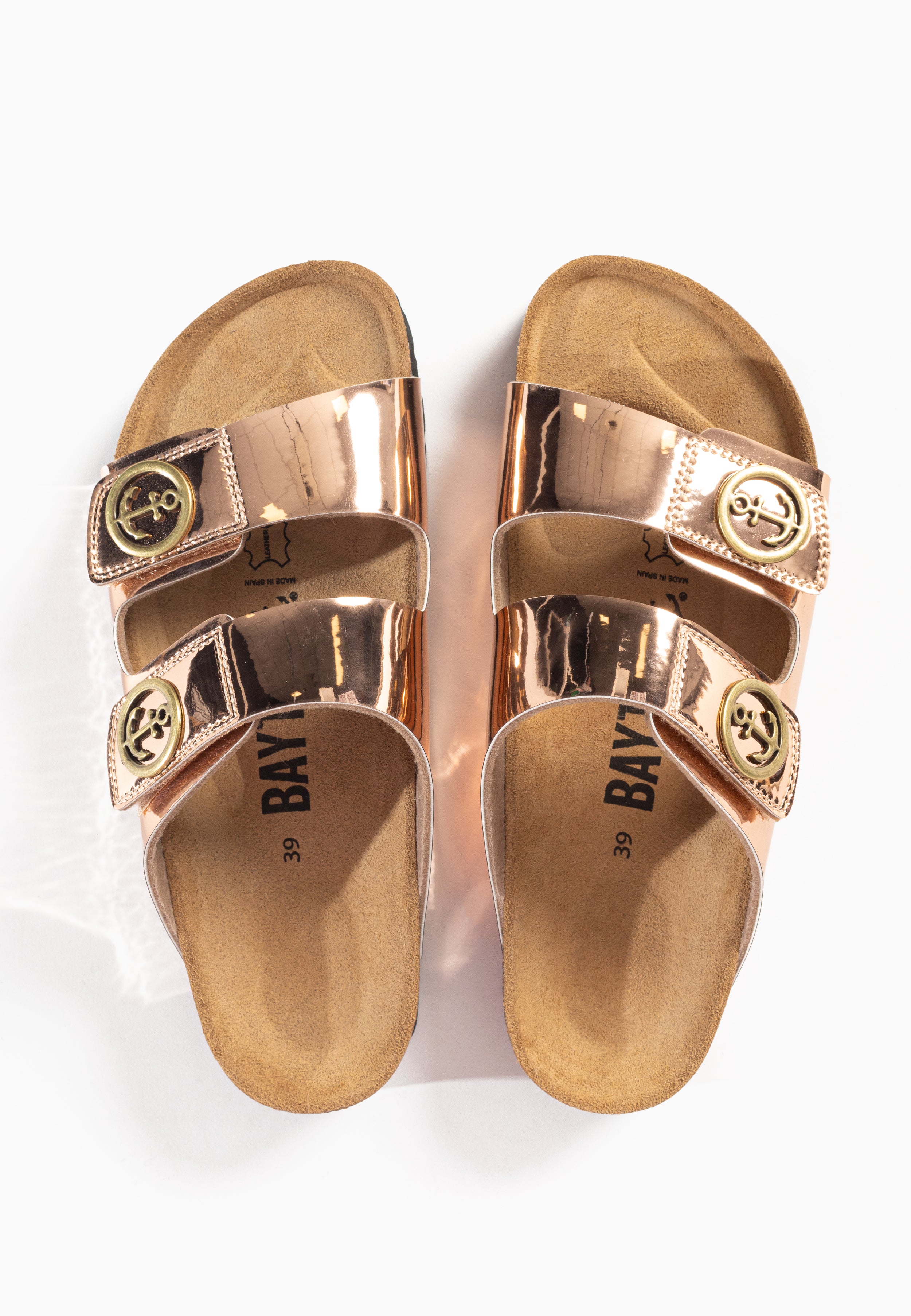 Anatol Rose Gold 2 Strap Sandals