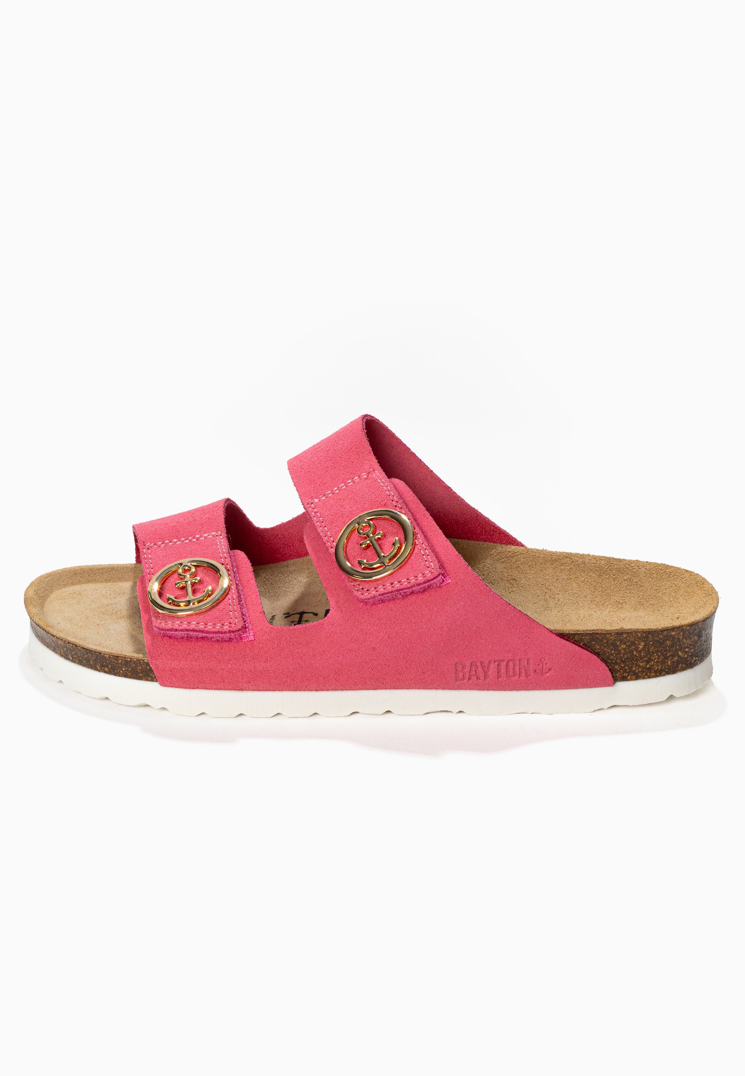 Anatol Pink Suede Leather 2 Strap Sandals