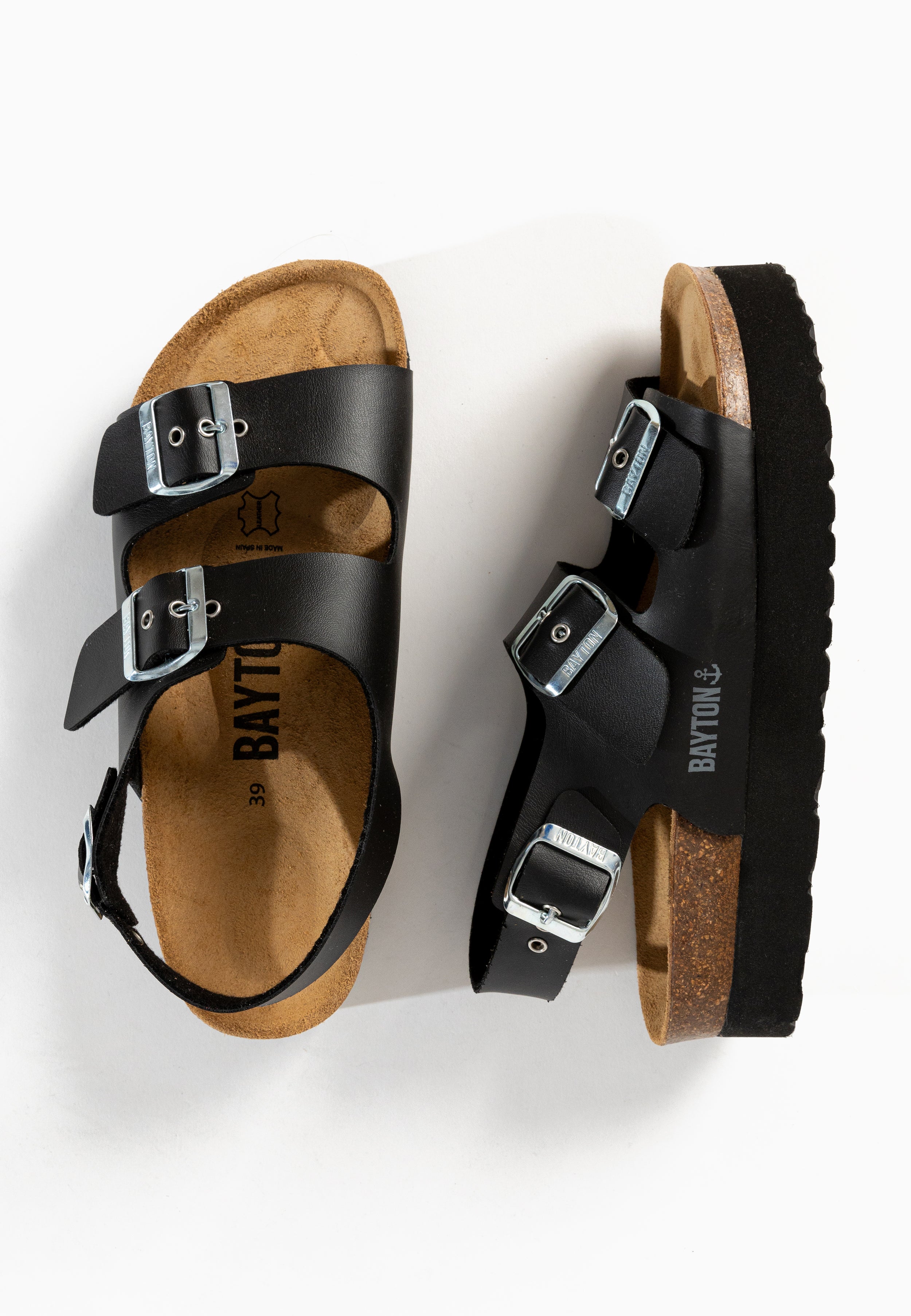 Achille Plus Black Platform Sandals