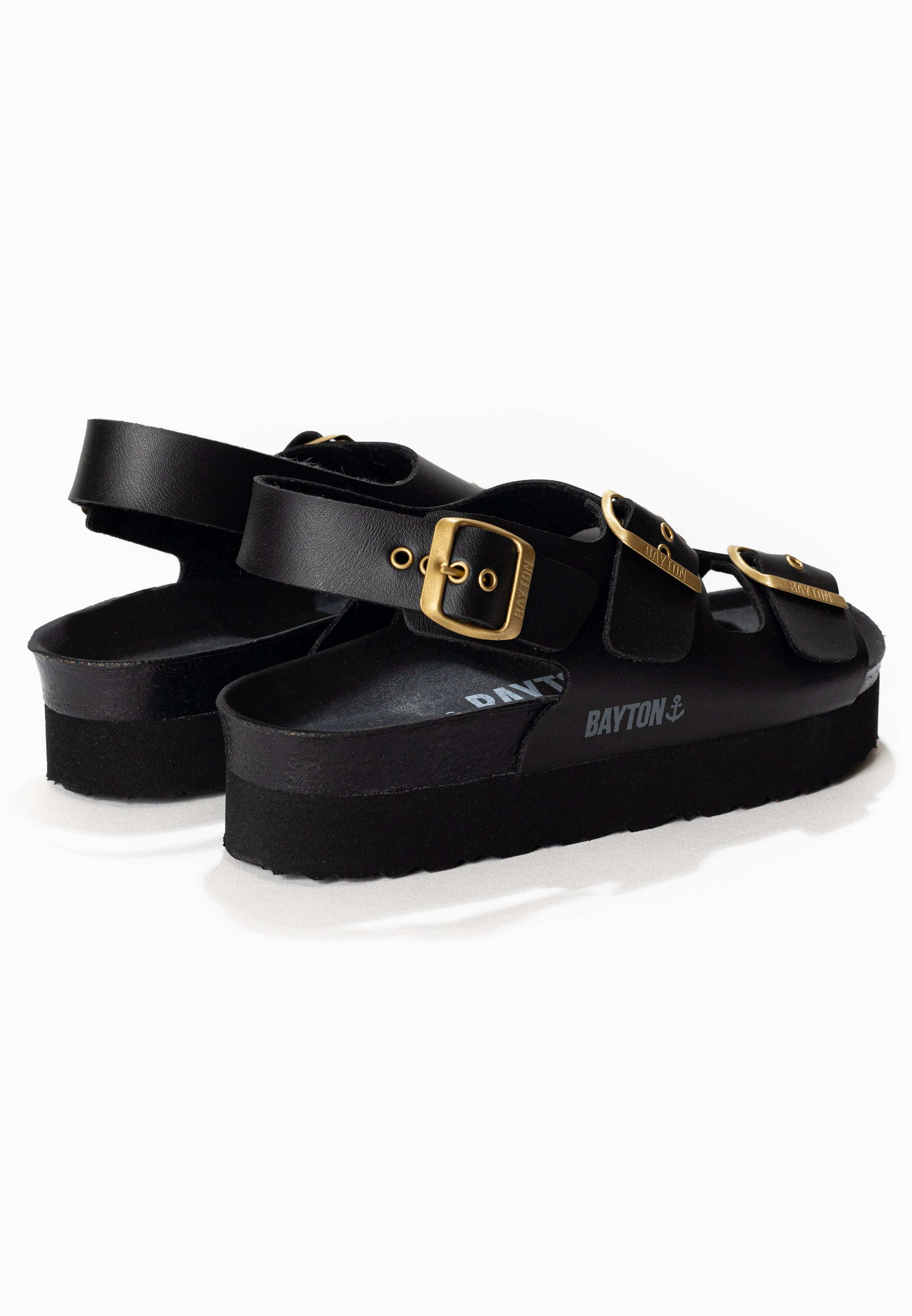 Achille Plus Black Platform Sandals