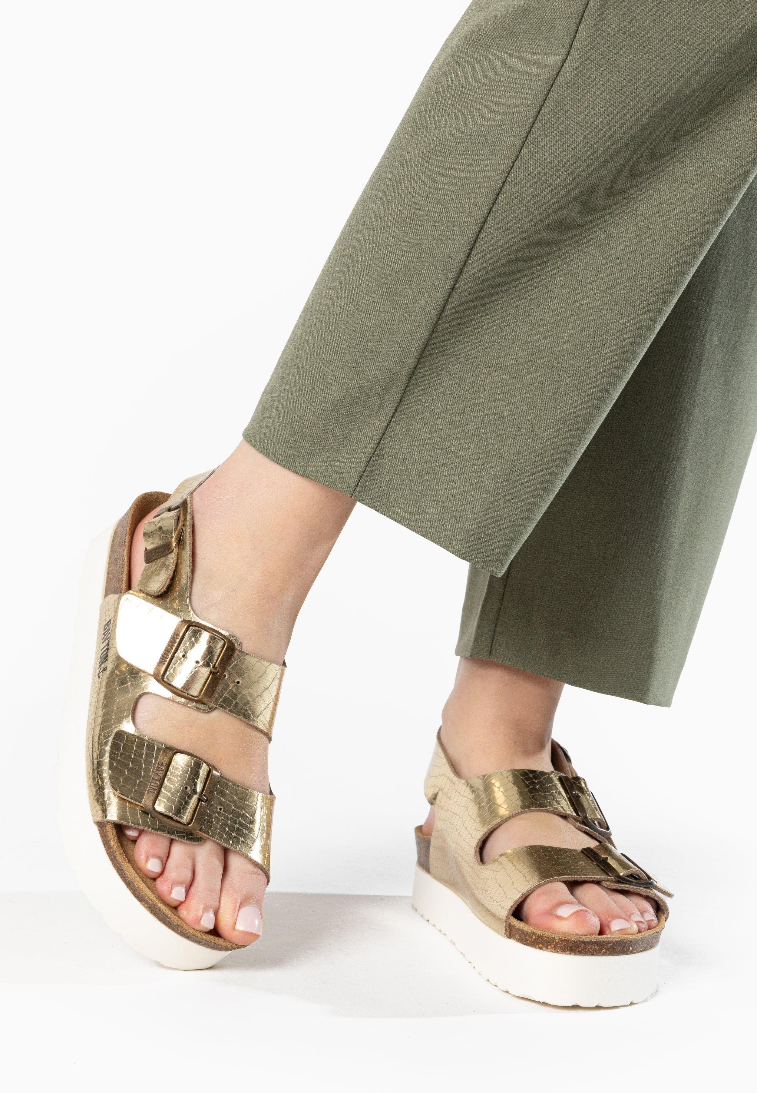 Achille Plus Gold Platform Sandals