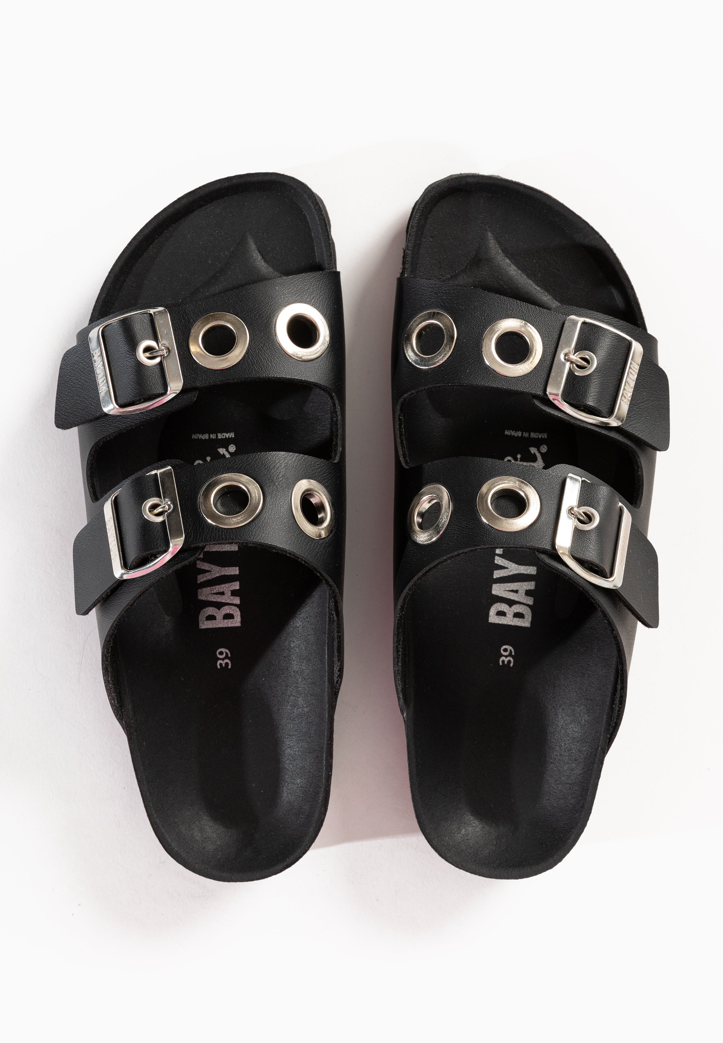 Janny Black 2 Strap Sandals