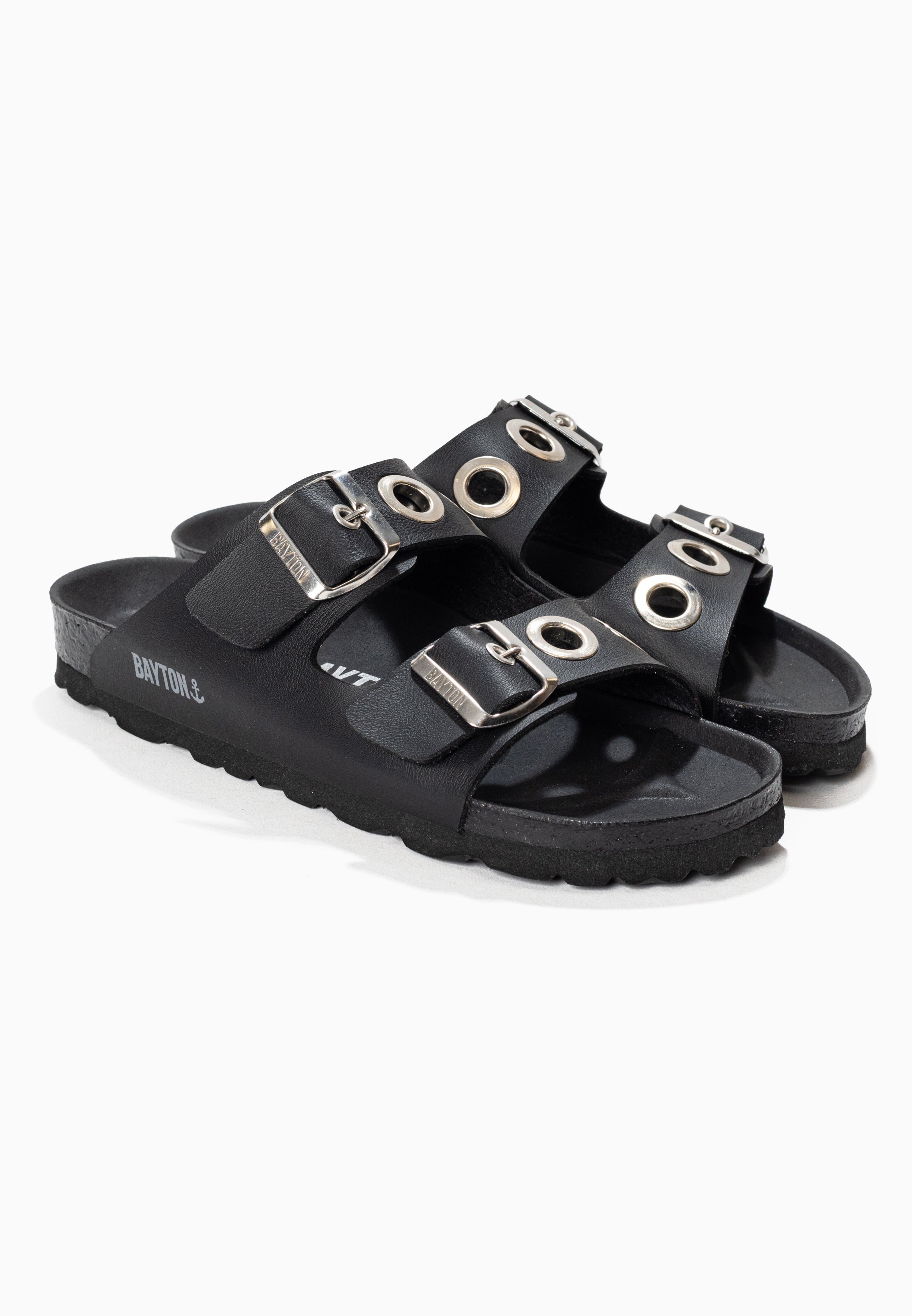 Janny Black 2 Strap Sandals