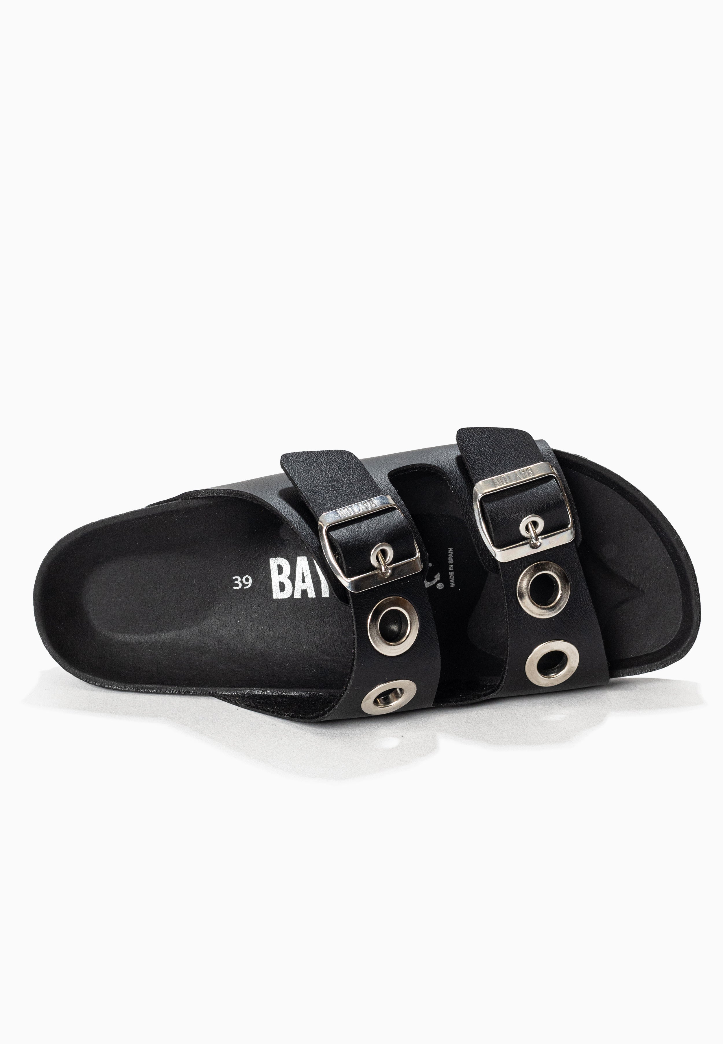 Janny Black 2 Strap Sandals