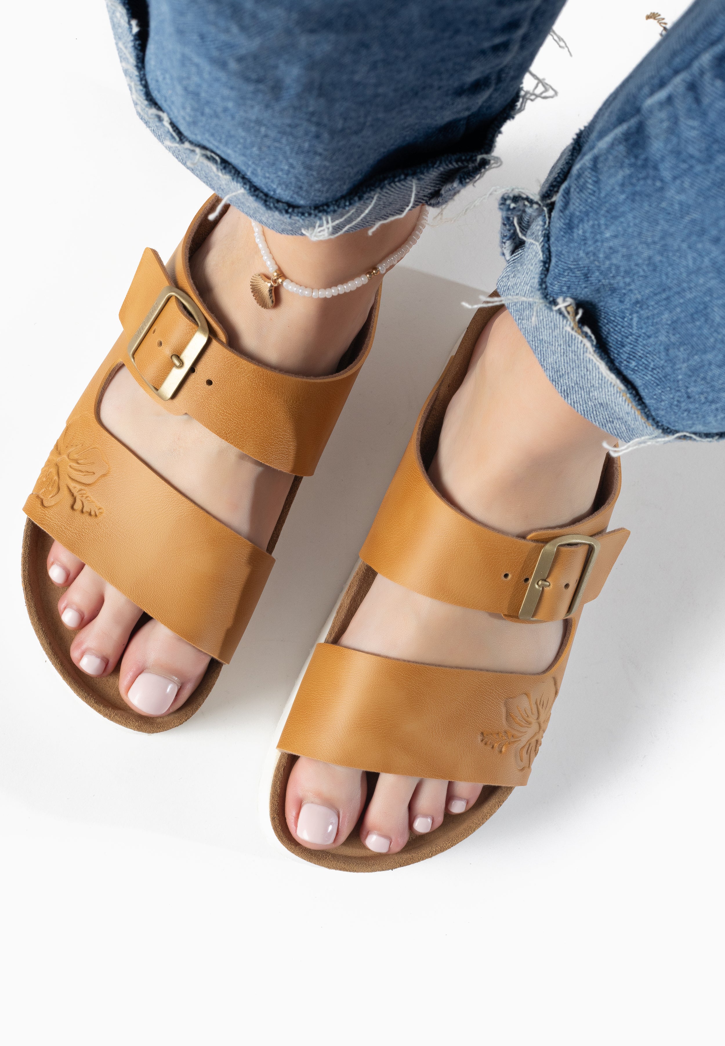 Jendo Camel Platform Sandals