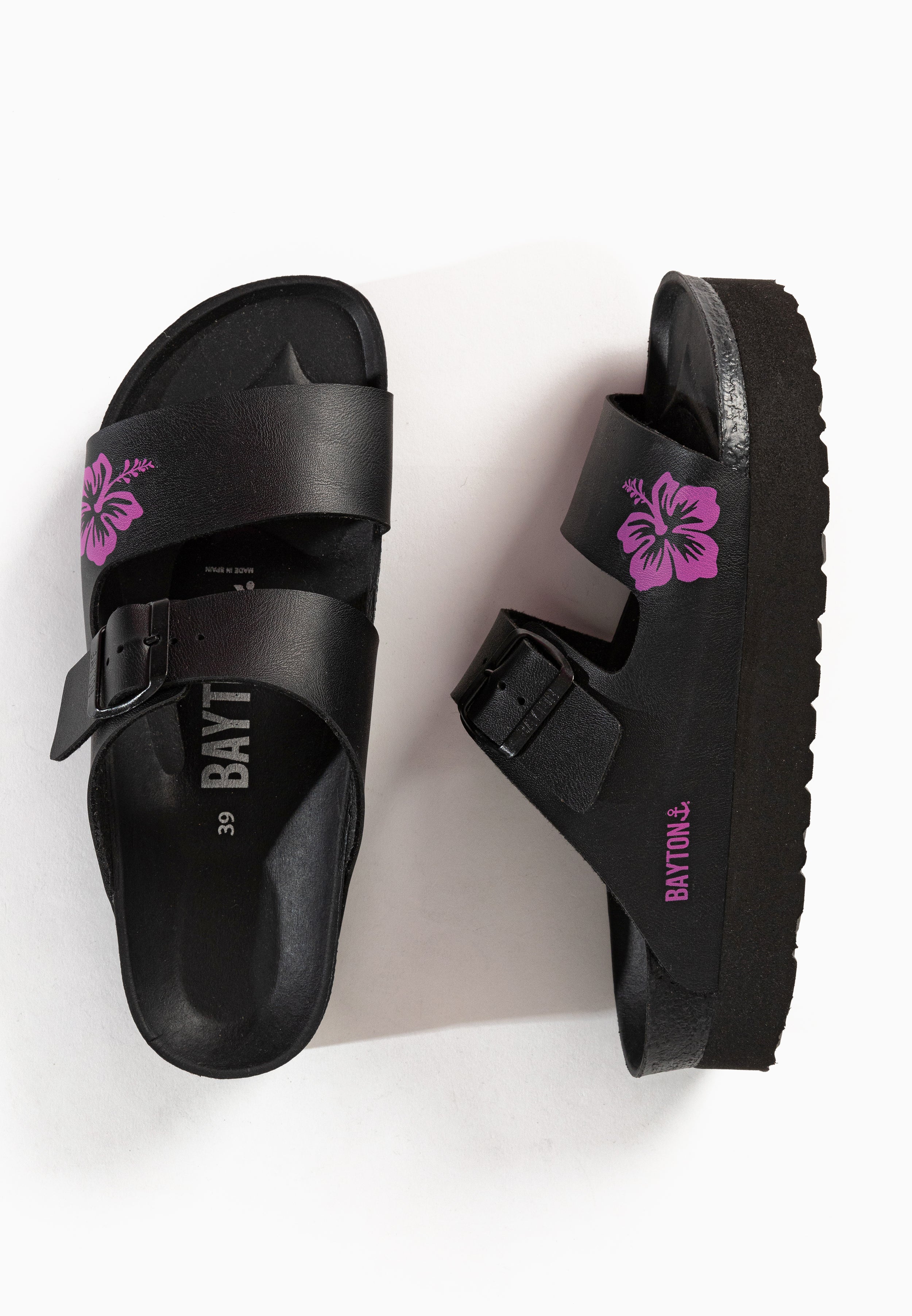 Jenn Black and Pink Platform Sandals