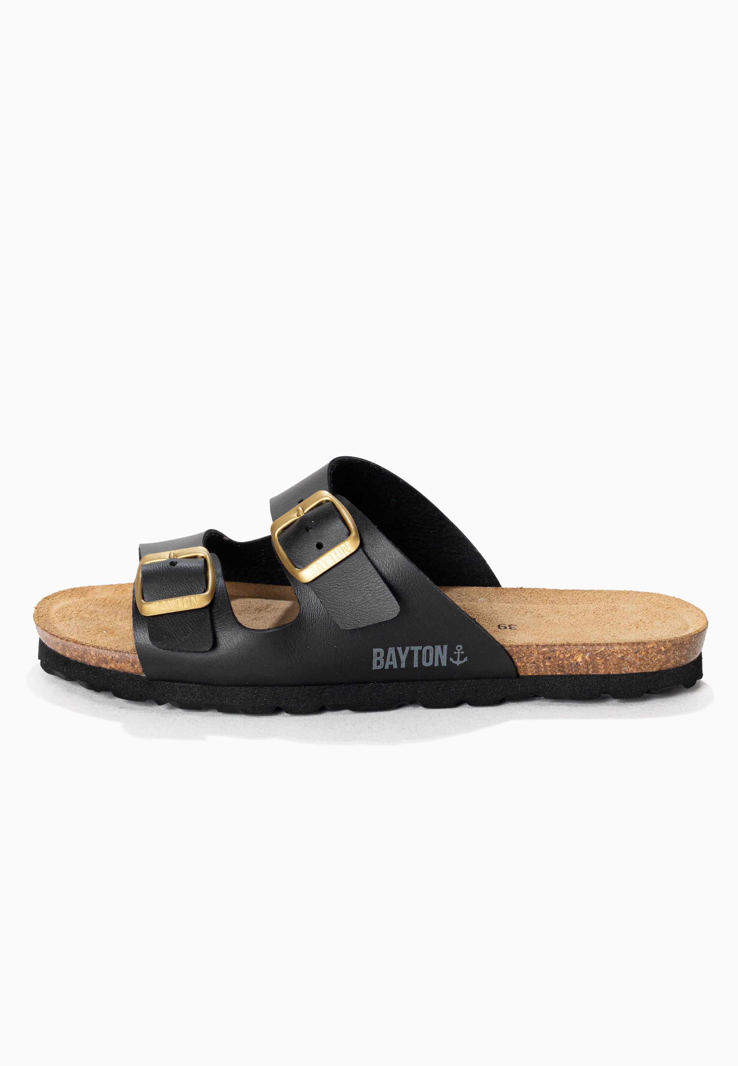 Black Astrakan 2 Strap Sandals