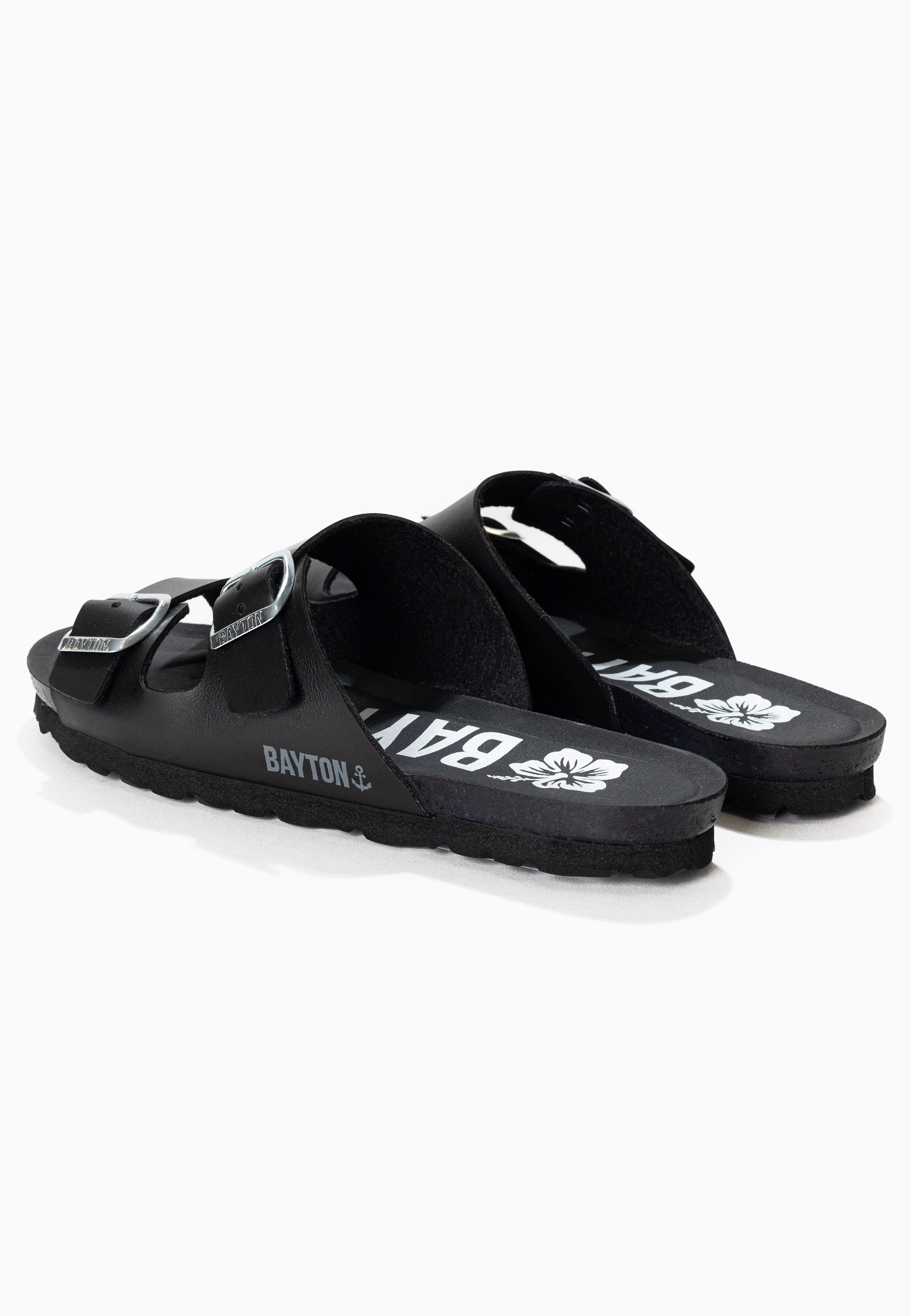 Black Astrakan 2 Strap Sandals