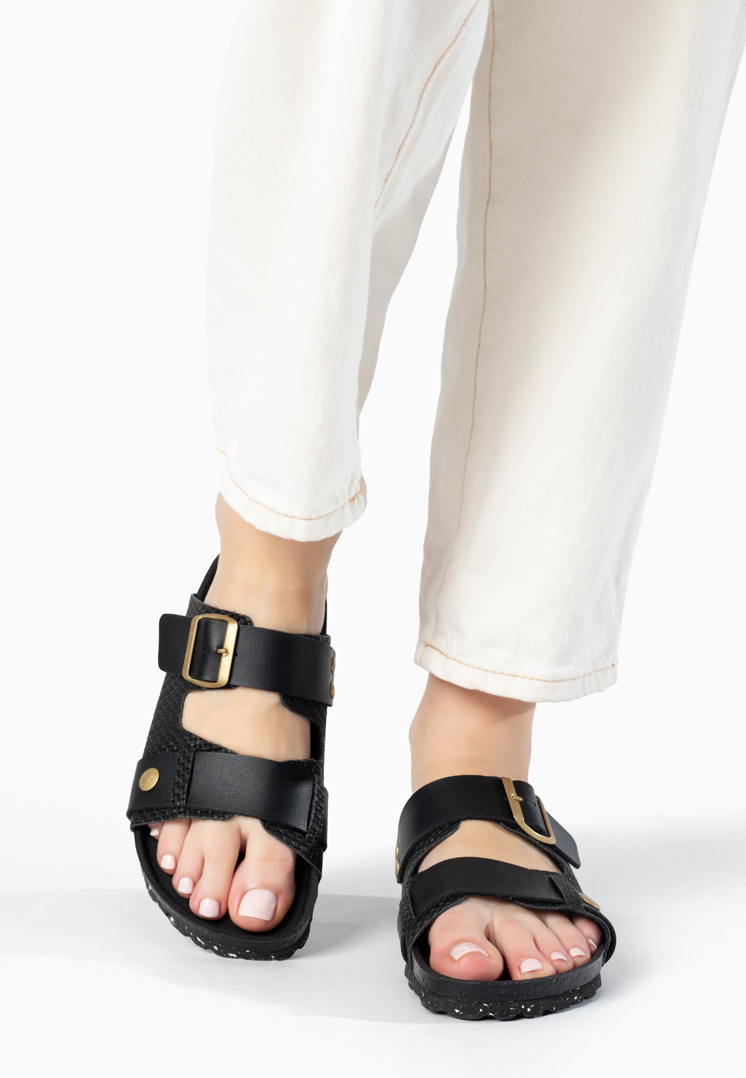 Narnia Black 2 Strap Sandals