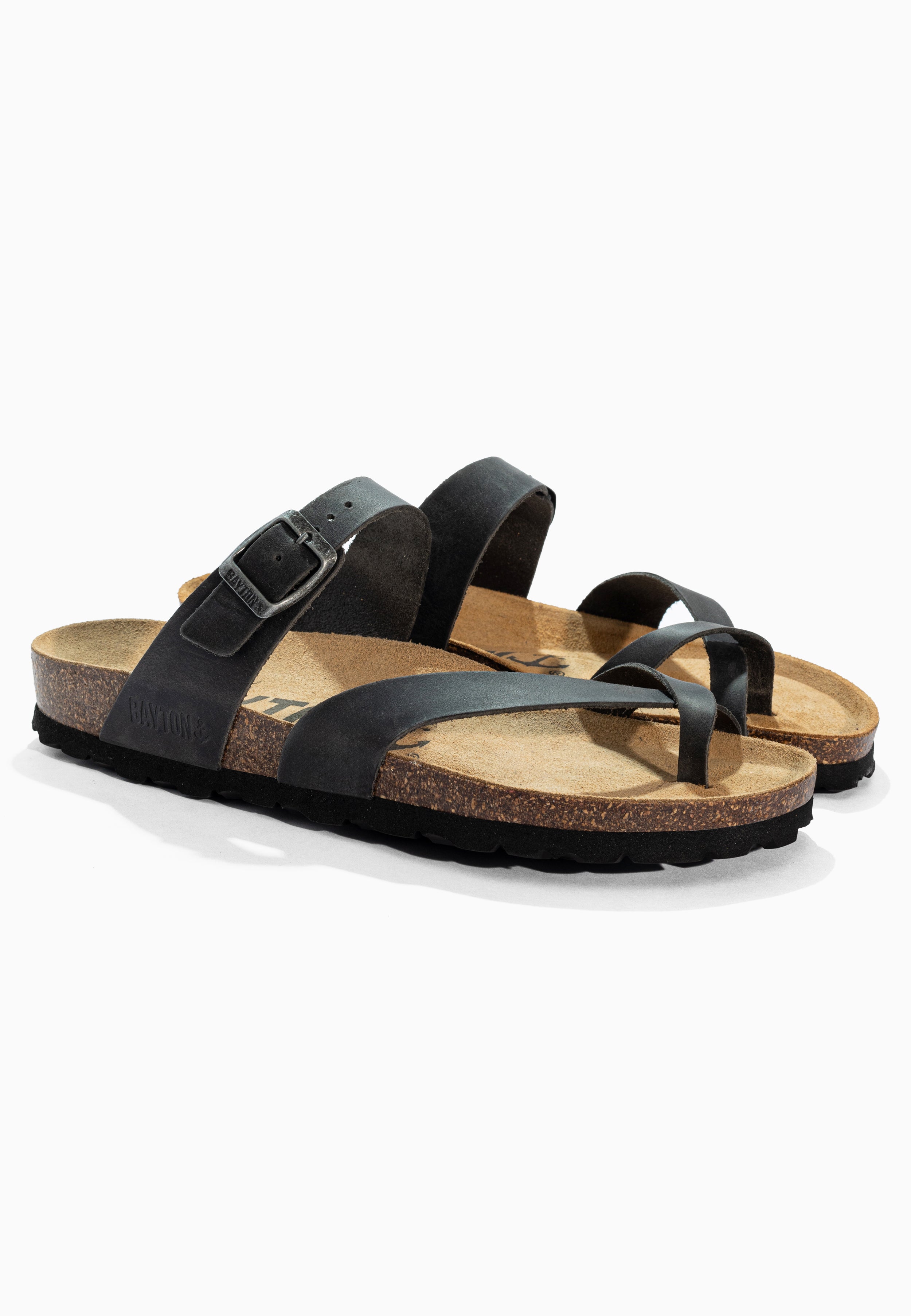 Diane Anthracite Leather Sandals